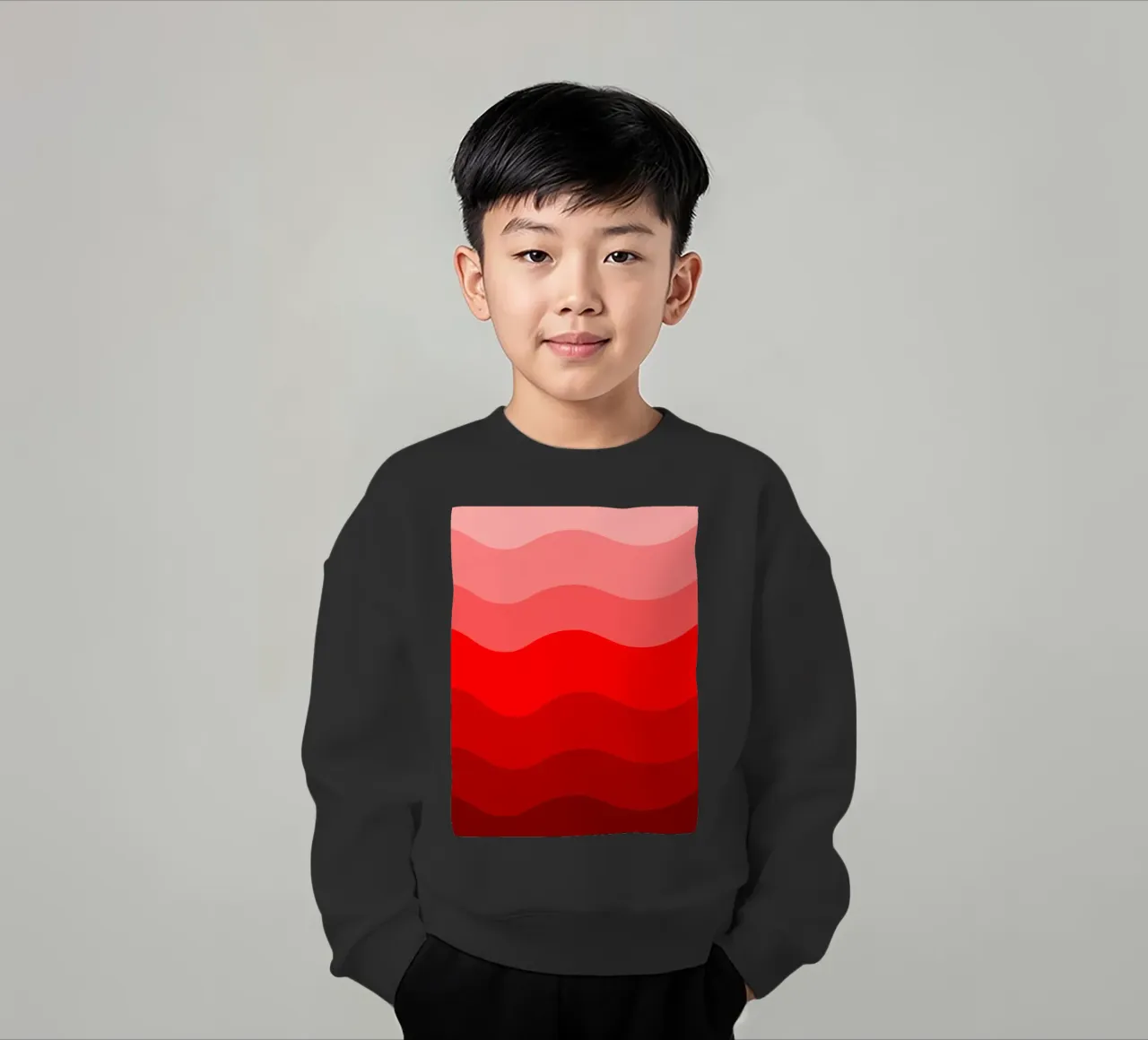 Red gradient design felpa bambino da baobabprintstore