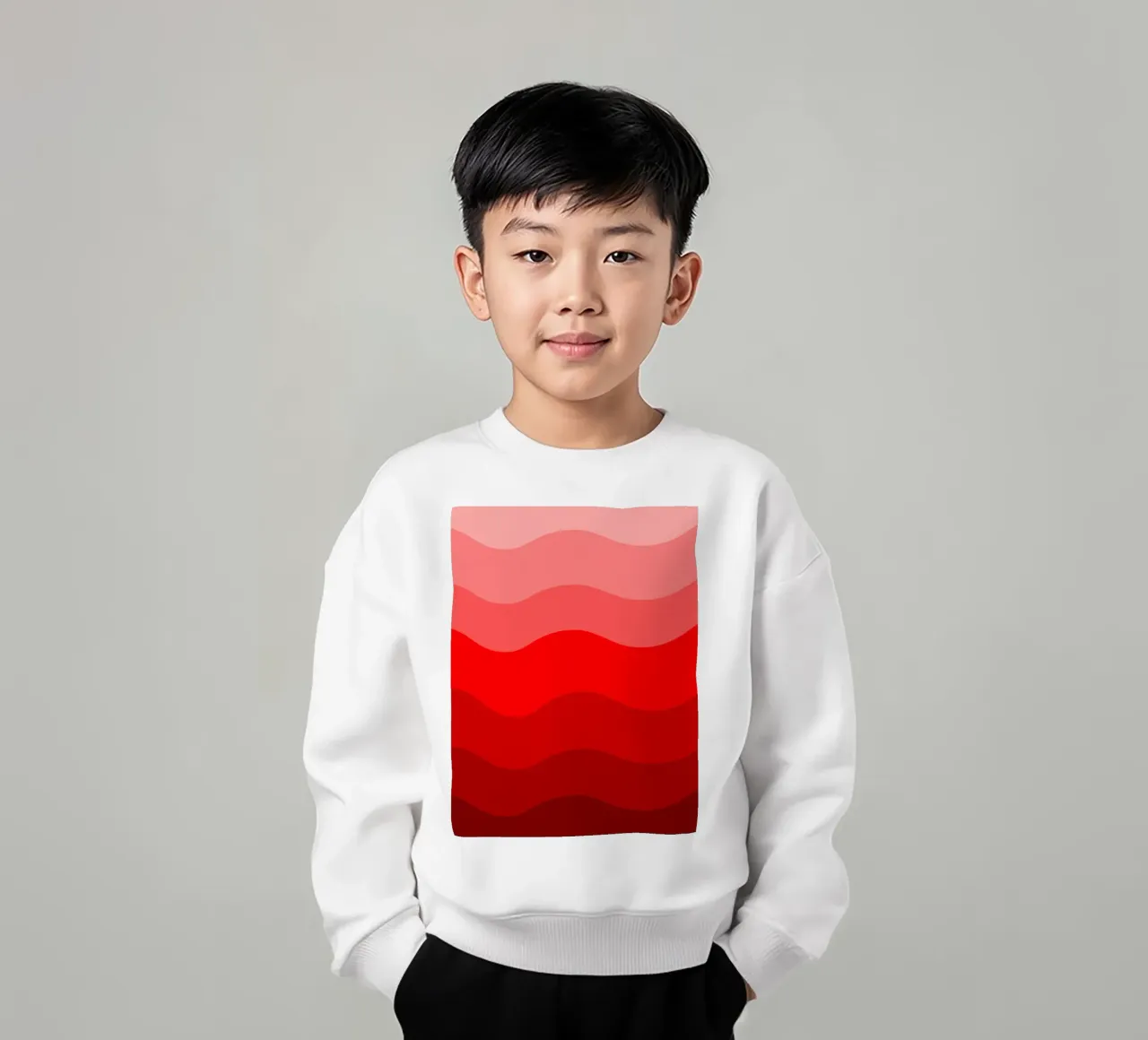 Red gradient design felpa bambino da baobabprintstore