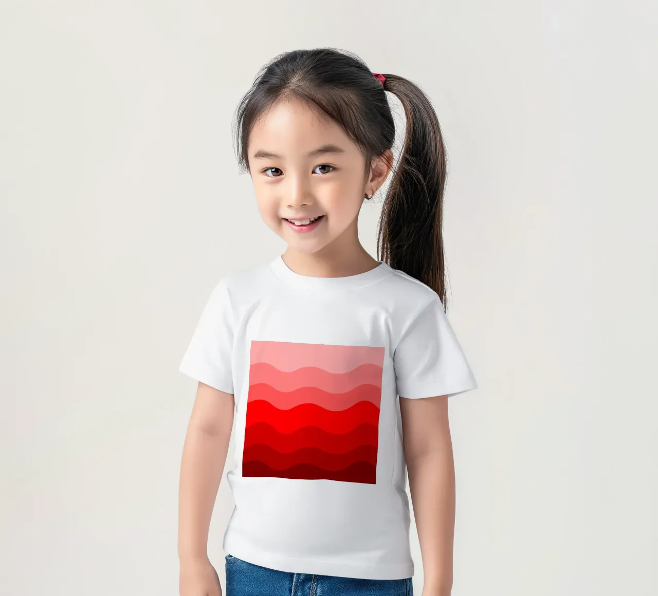 Red gradient design t-shirt bambini da baobabprintstore