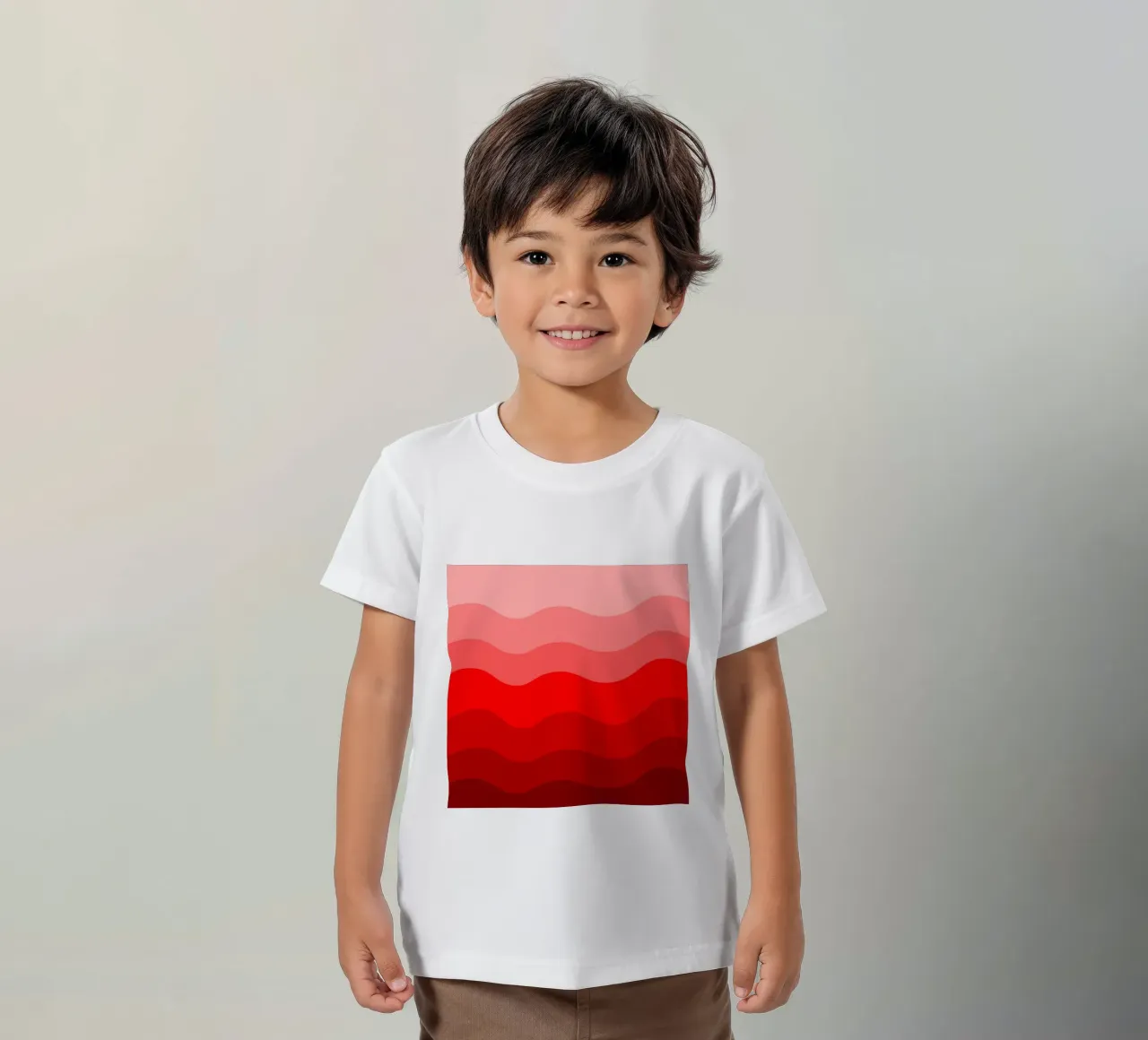 Red gradient design t-shirt bambini da baobabprintstore