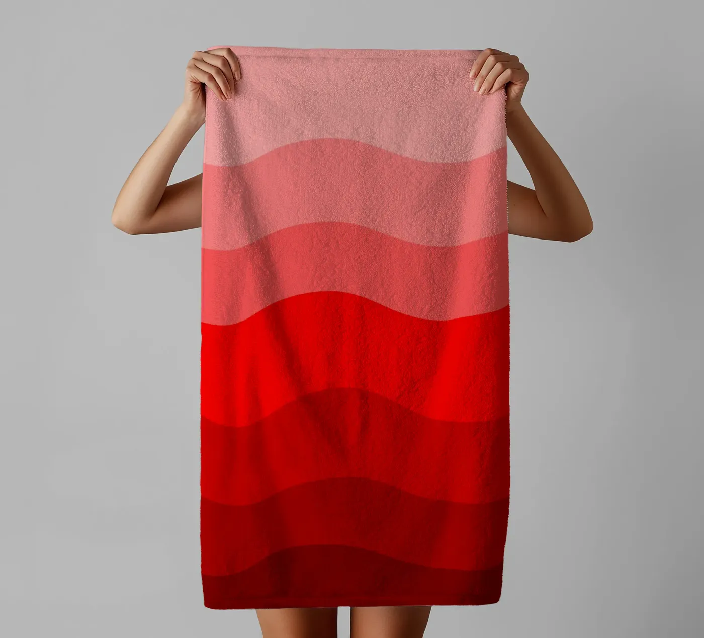 Red gradient design badhanddoek van baobabprintstore