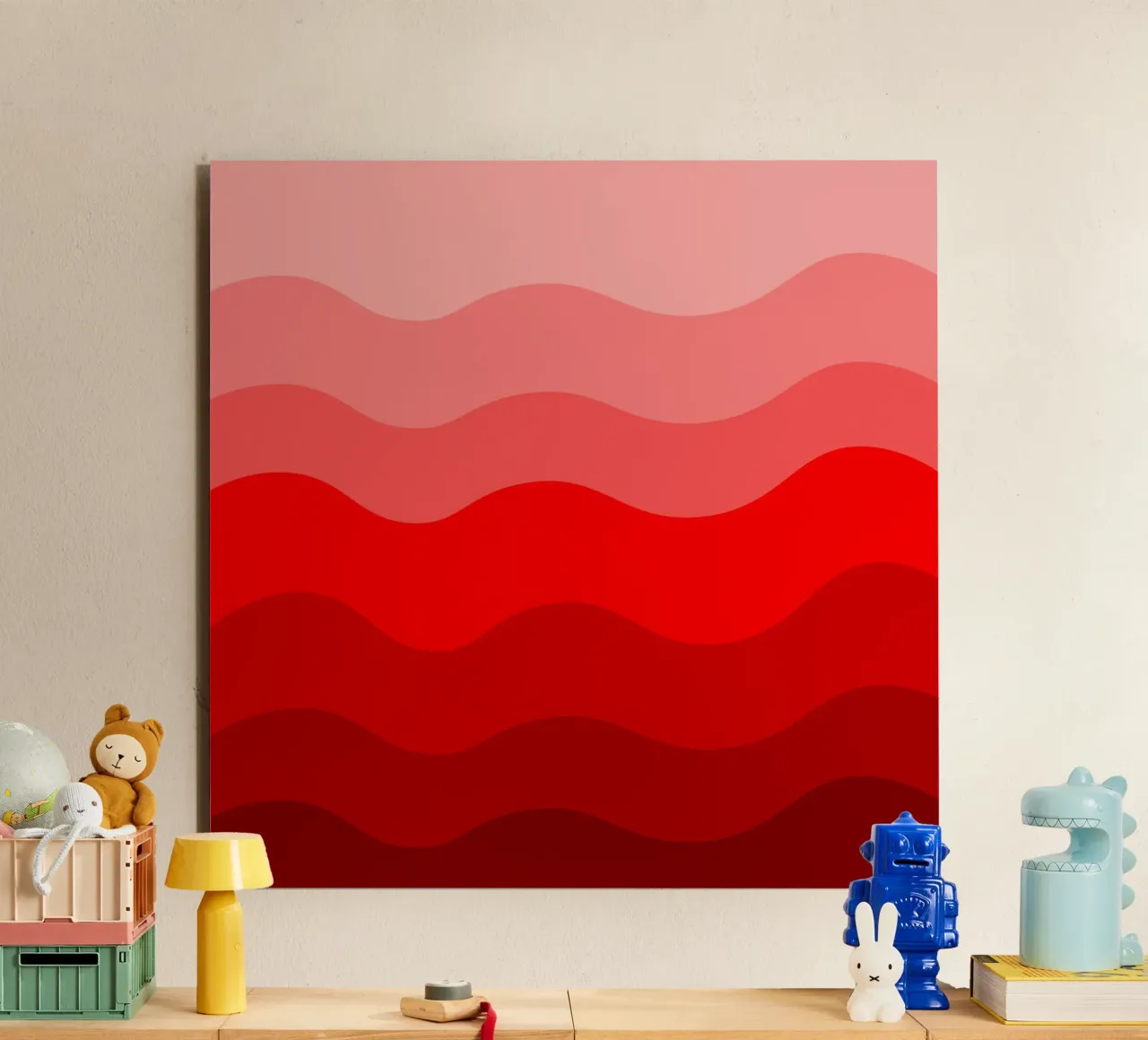 Red gradient design alluminio dibond da baobabprintstore