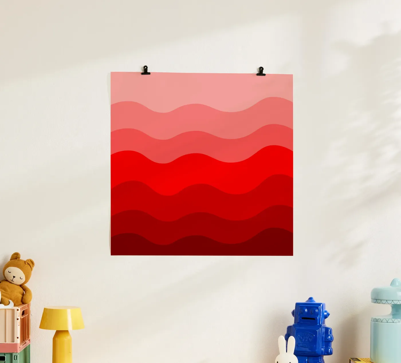Red gradient design poster van baobabprintstore