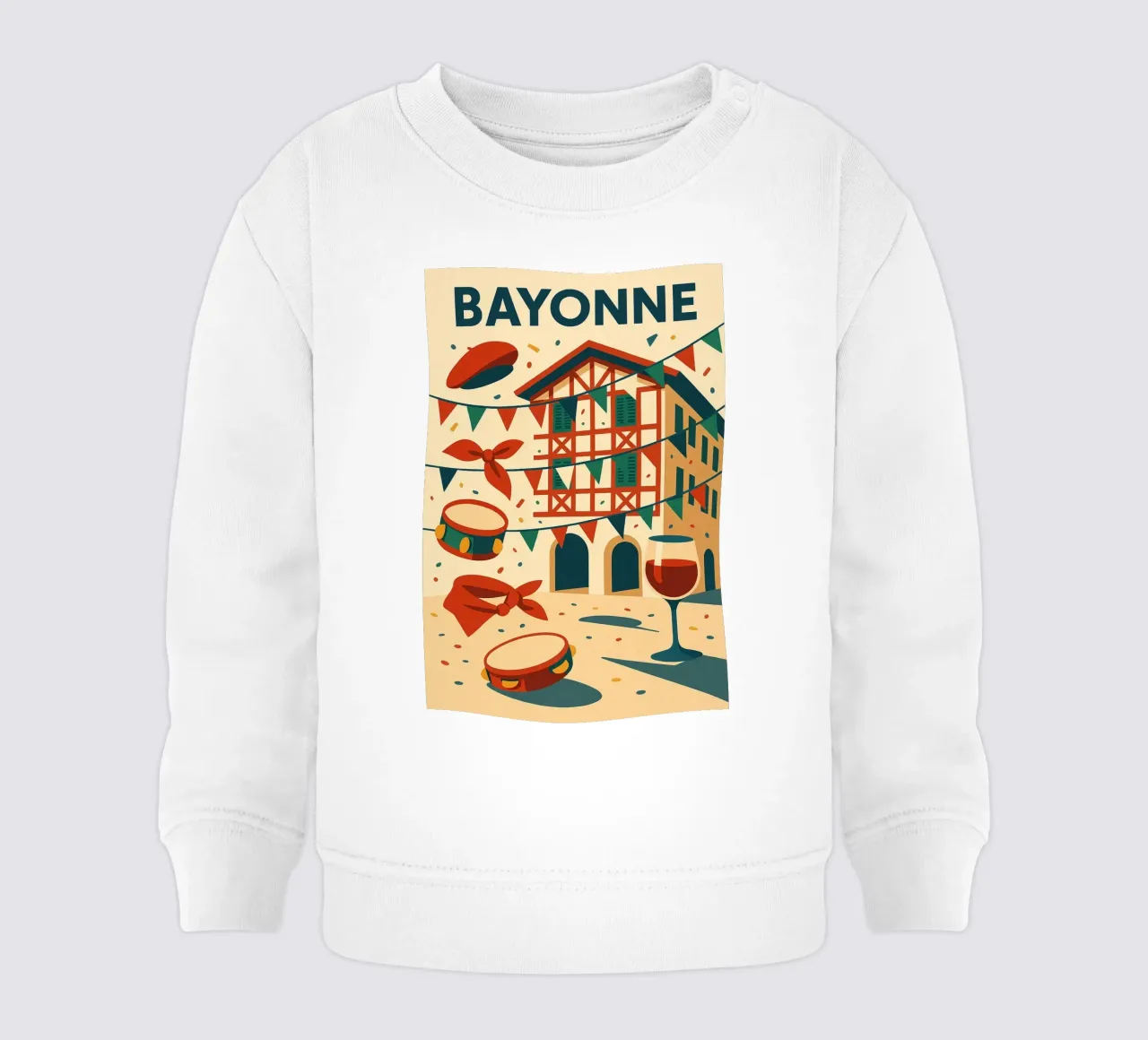 Bayonne festeggia felpa neonato da JETLAG | affiches voyage