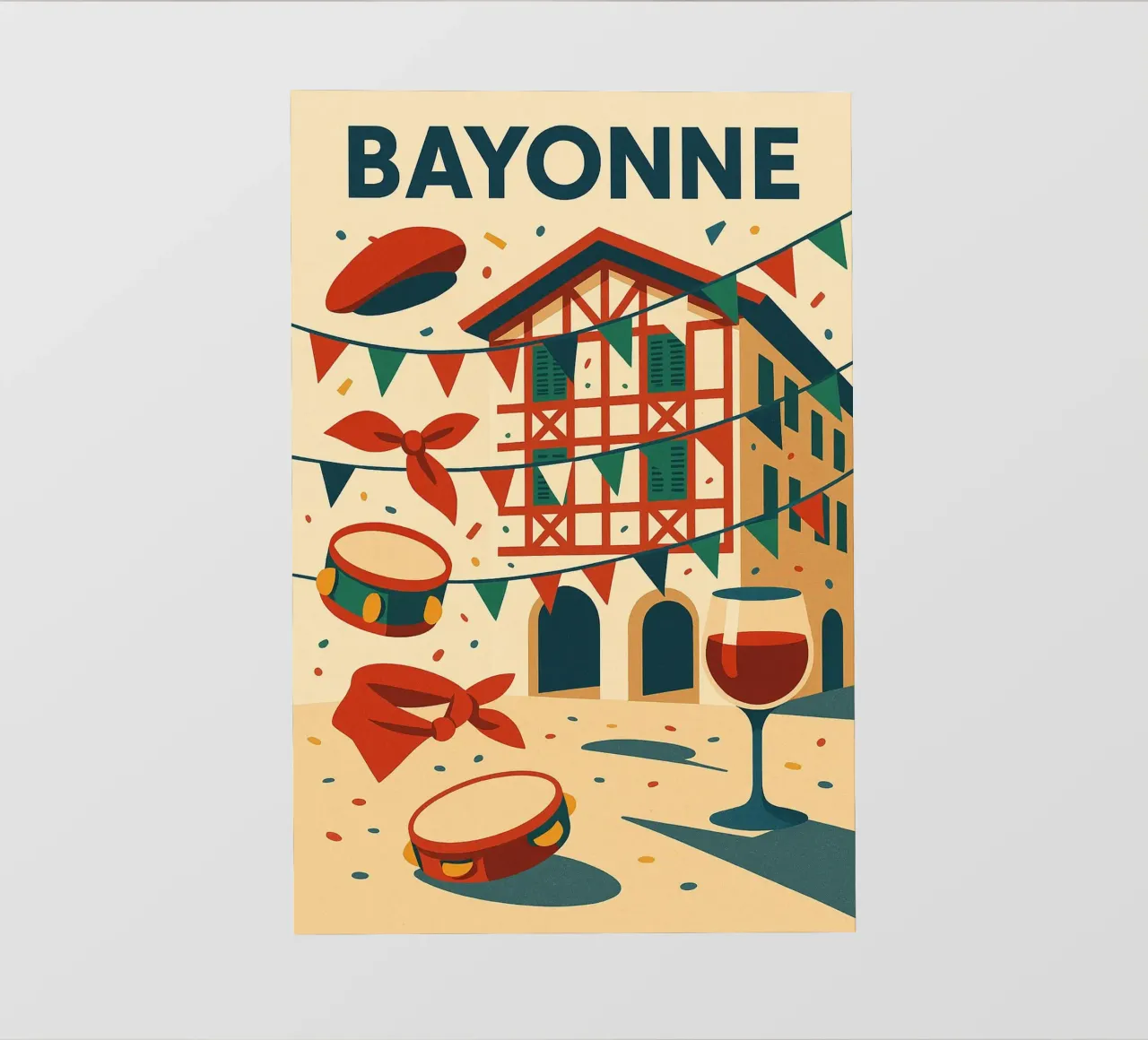 Bayonne festeggia pellicola backlit da JETLAG | affiches voyage