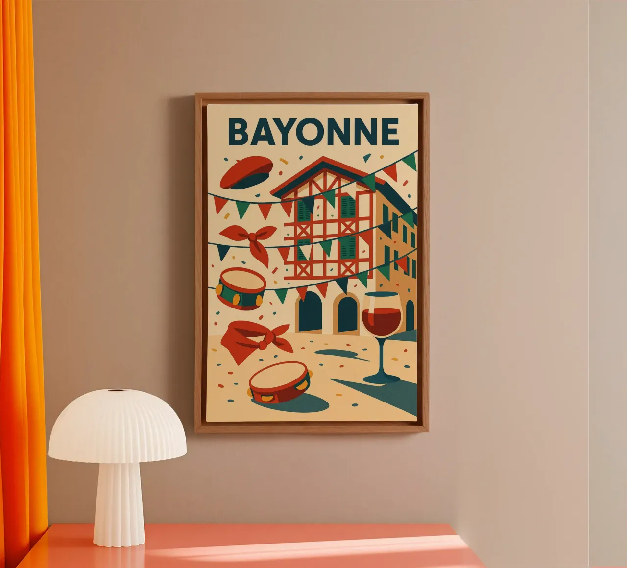 Bayonne festeggia tela con Cornice a cassetta da JETLAG | affiches voyage