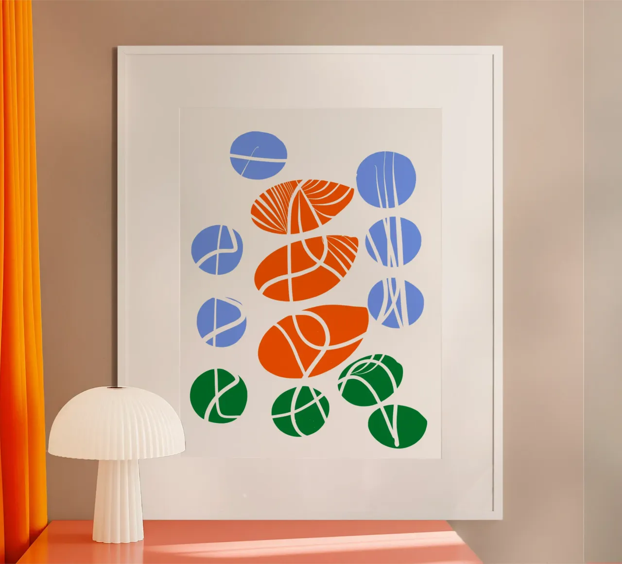 Vibrazioni estive tropicali poster con telaio in plastica da Abstract and Patterns
