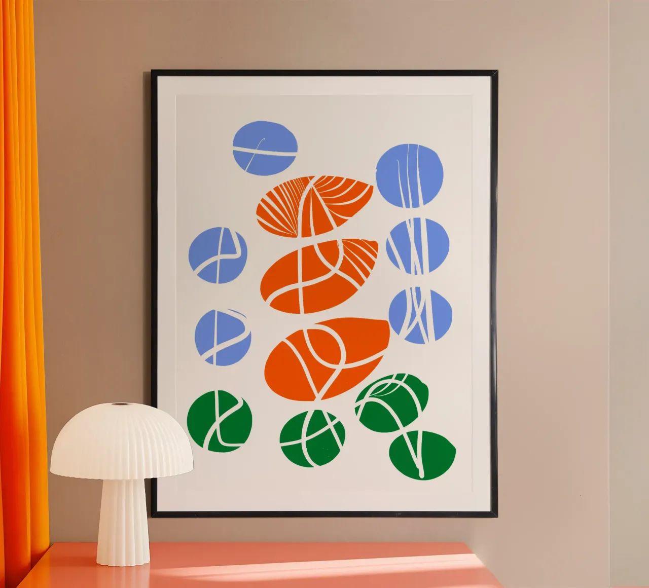 Vibrazioni estive tropicali poster con telaio in plastica da Abstract and Patterns