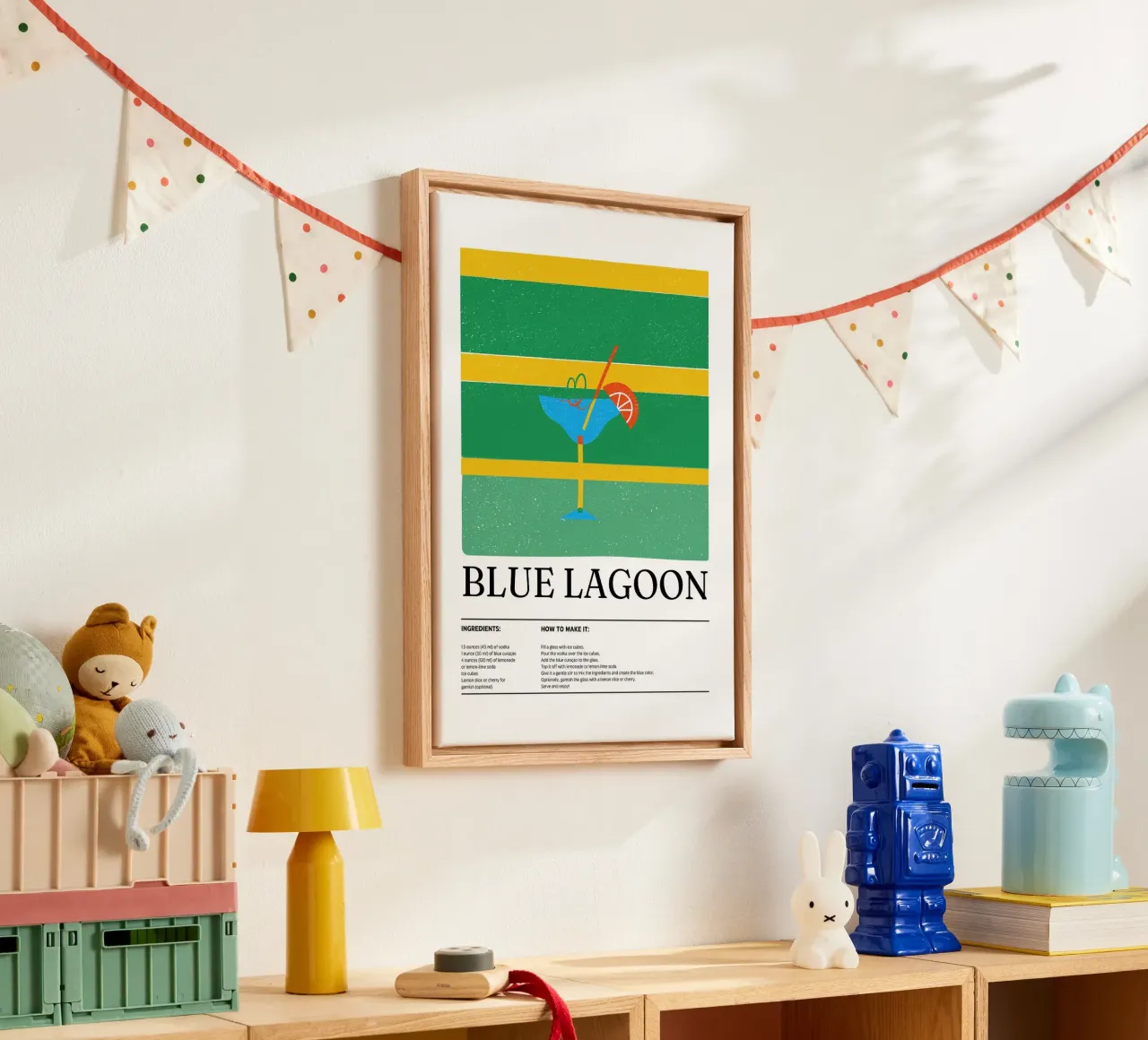 Blaue Lagune Leinwand mit Schattenfugenrahmen von E Cannon
