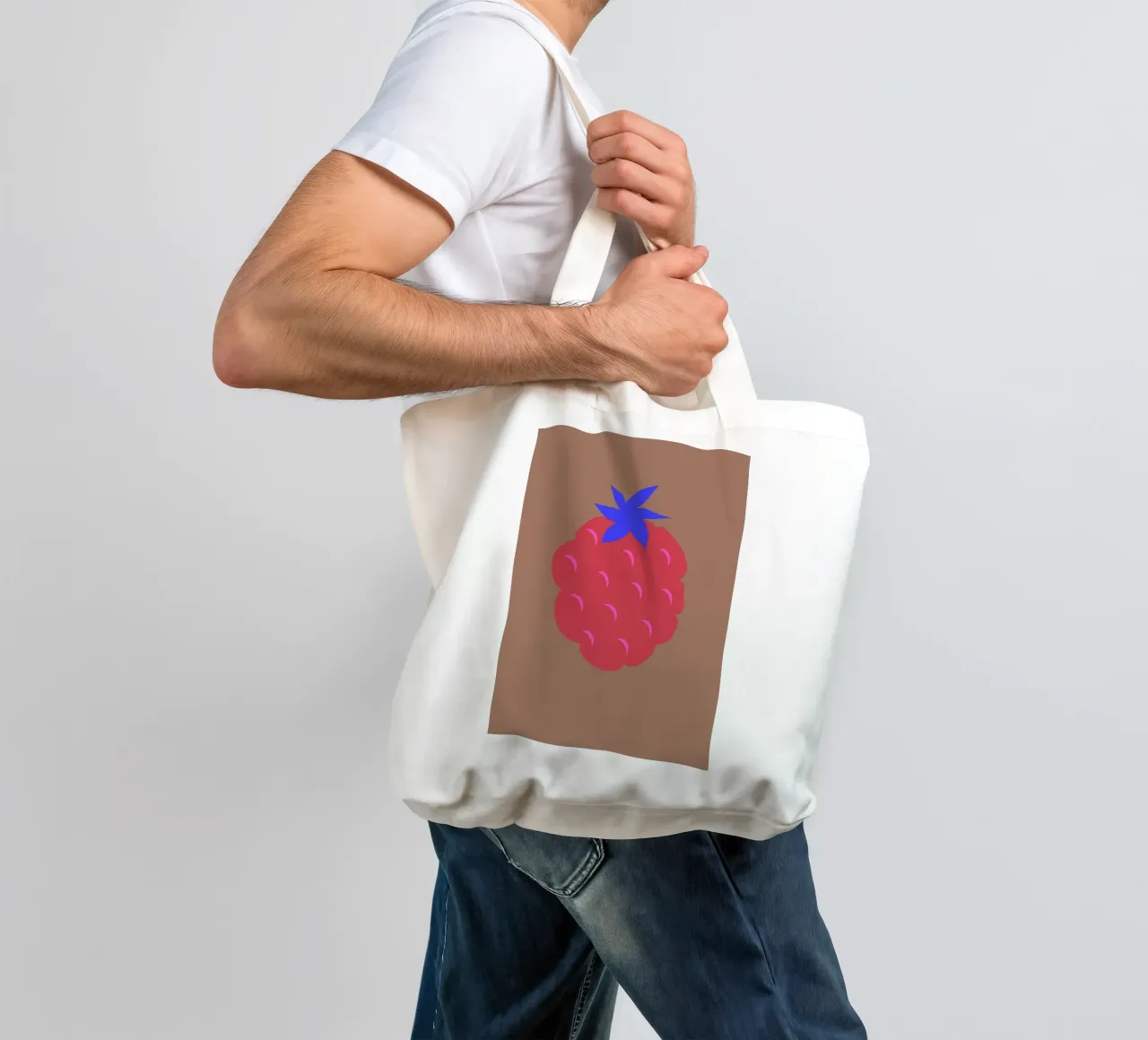 raspberry auf mocca-mousse. borsa in juta da FRICKE DESIGN