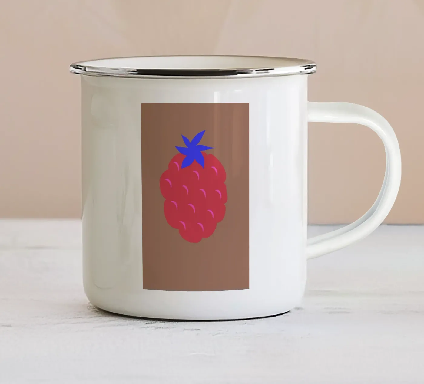 raspberry emaille mok van FRICKE DESIGN