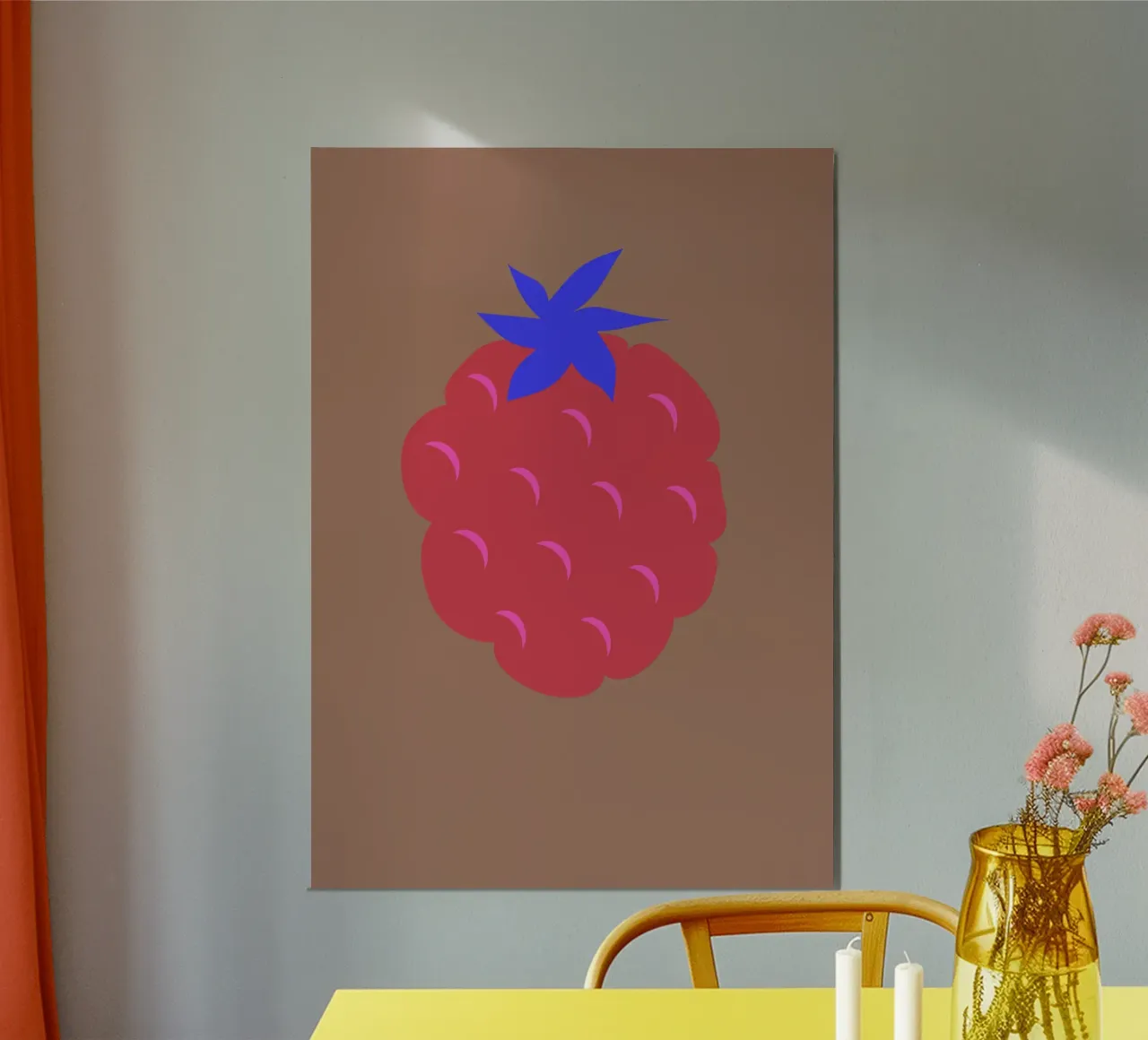raspberry auf mocca-mousse. carta hahnemühle da FRICKE DESIGN