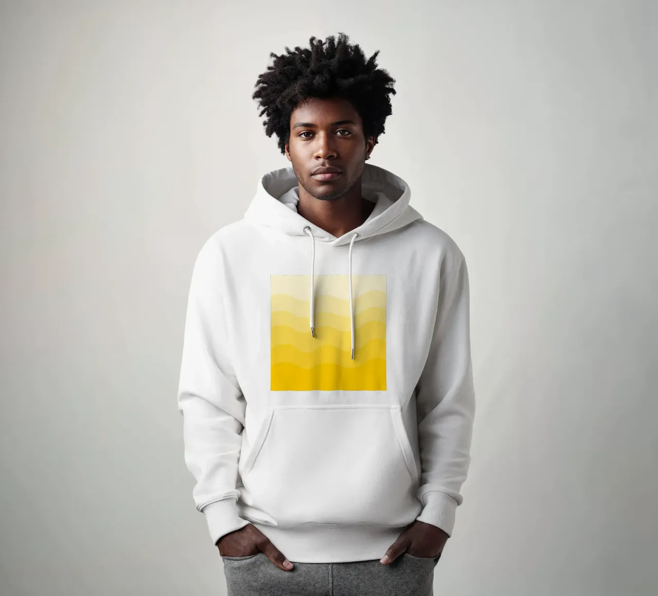 Yellow gradient design felpa con cappuccio da baobabprintstore