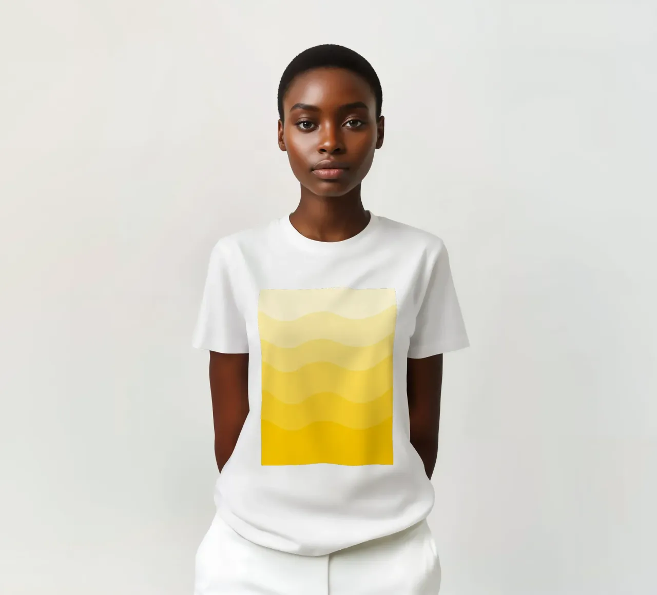 Yellow gradient design t-shirt da baobabprintstore