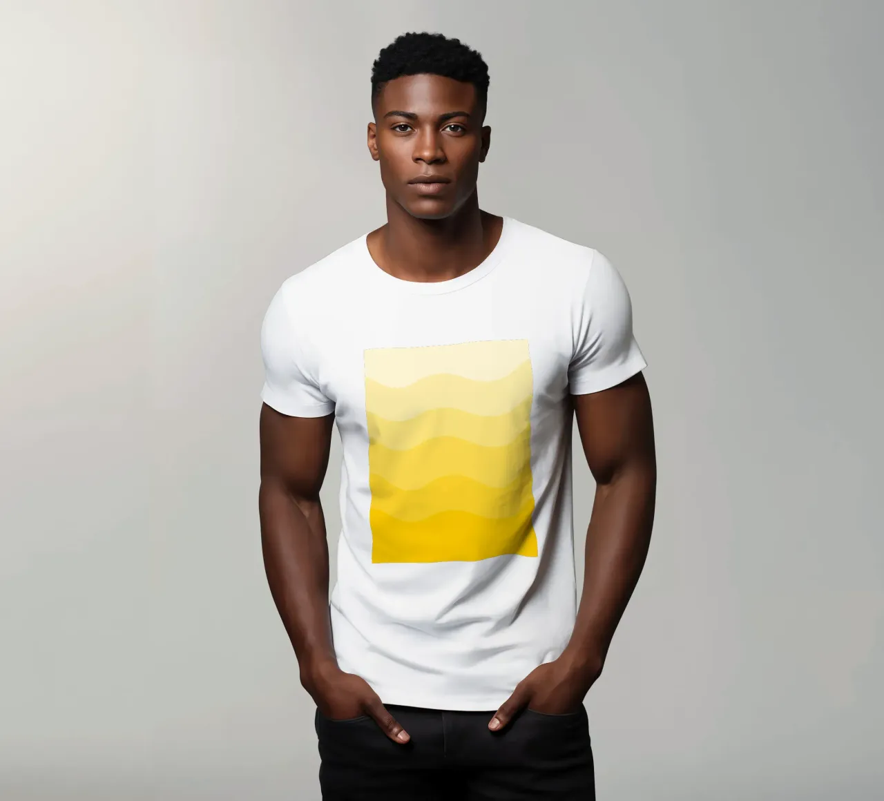 Yellow gradient design t-shirt da baobabprintstore
