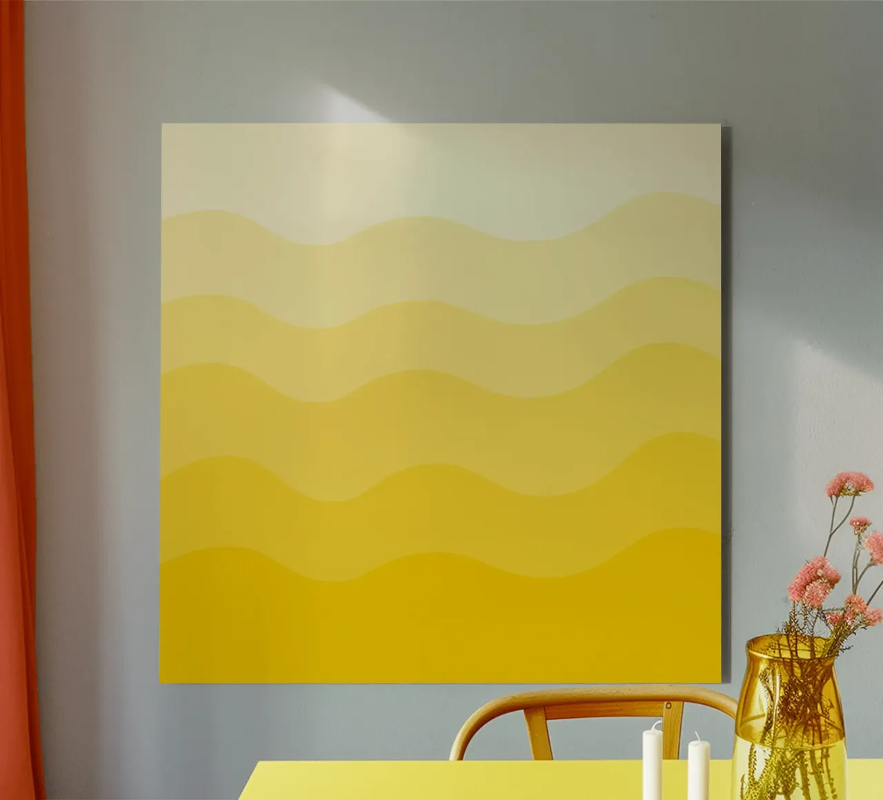 Yellow gradient design alluminio dibond da baobabprintstore