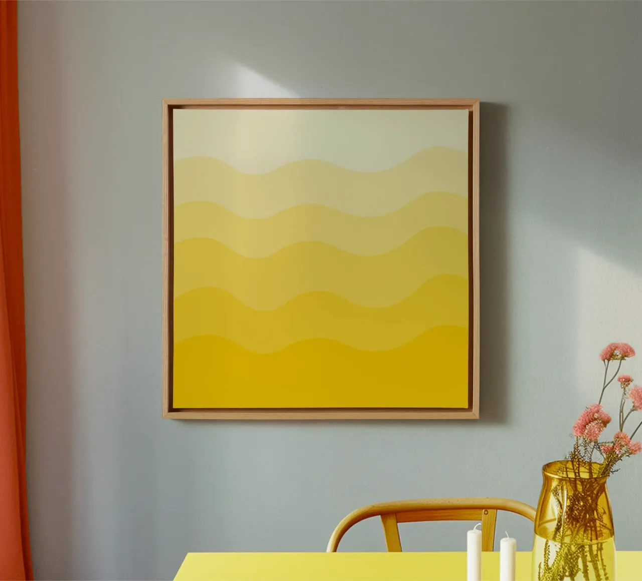 Yellow gradient design tela da baobabprintstore
