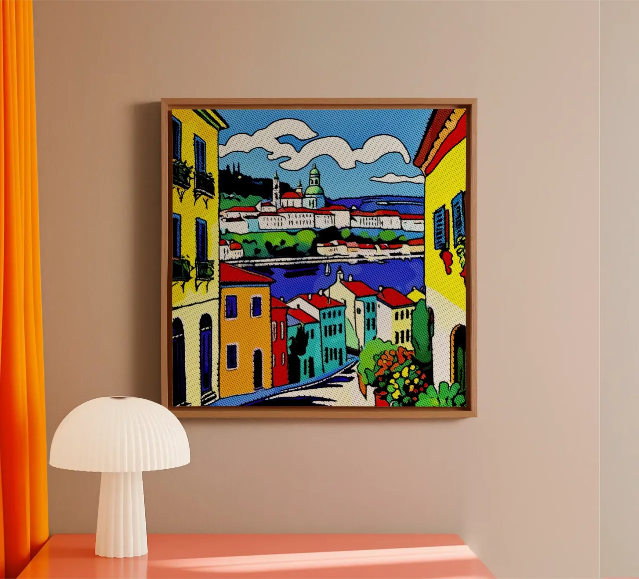 Travelling in Europe, motif 1 canvas with Floater frame by ZAMART - PopArt