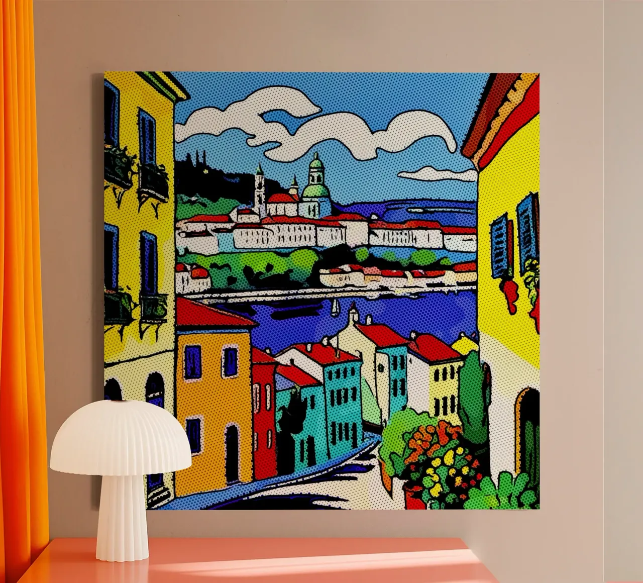 Travelling in Europe, motif 1 canvas with Floater frame by ZAMART - PopArt