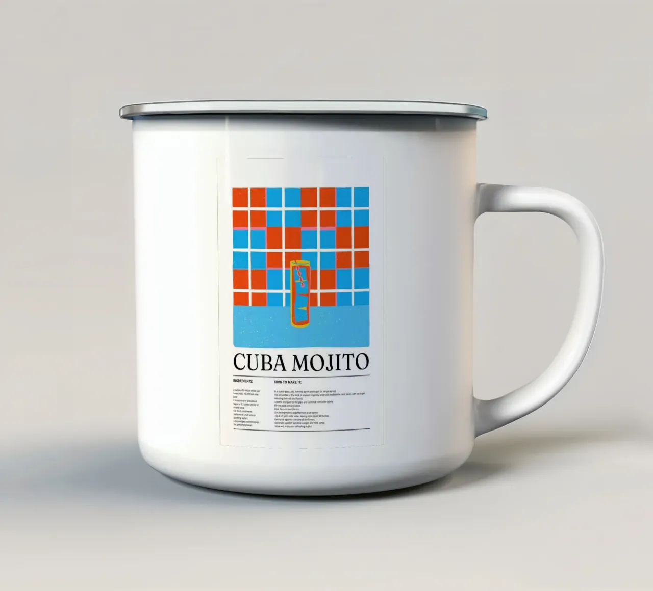 Cuba mojito tazza in smalto da E Cannon