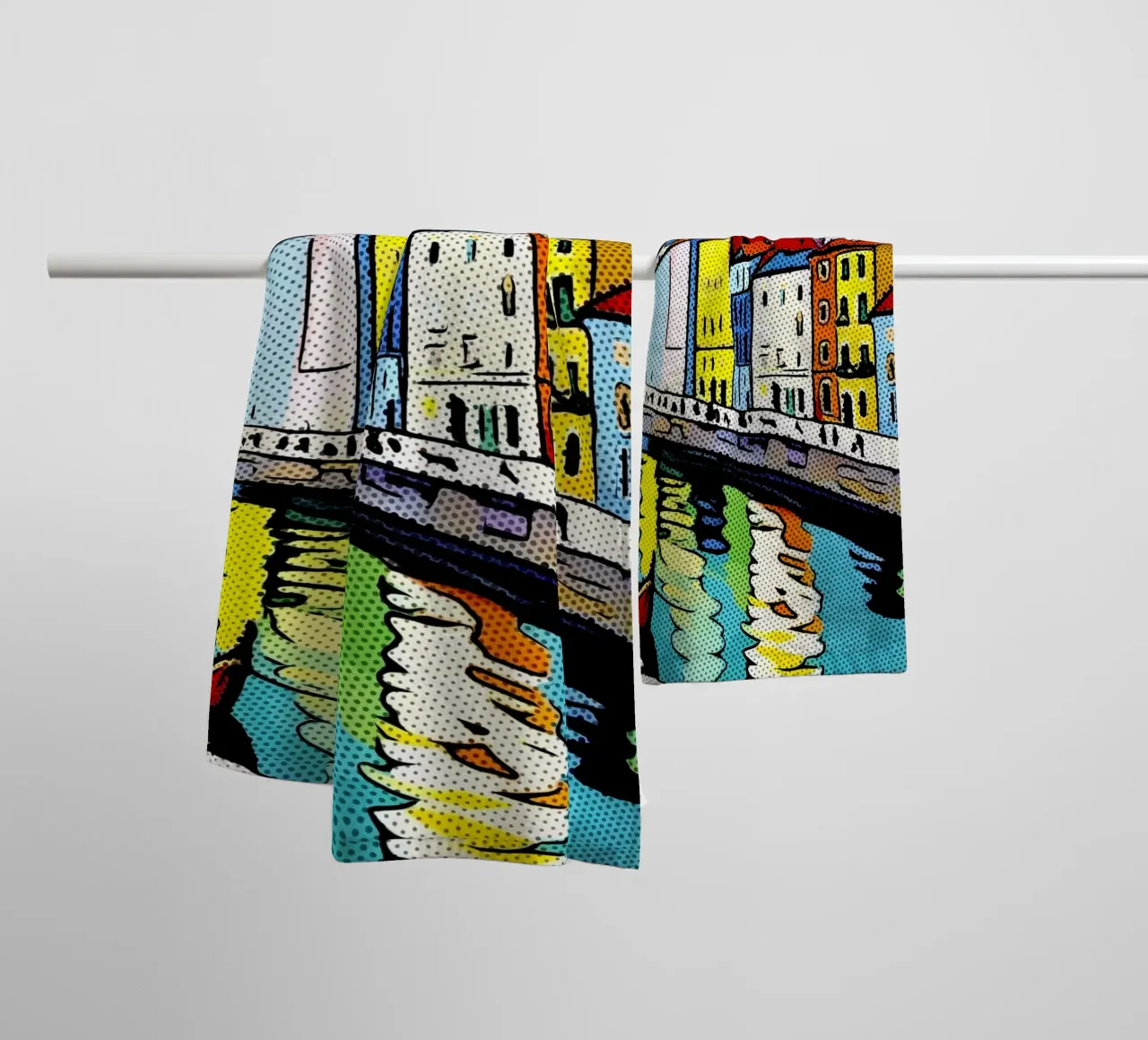 Sur la route en Europe, motif 2 serviette de bain de ZAMART - PopArt
