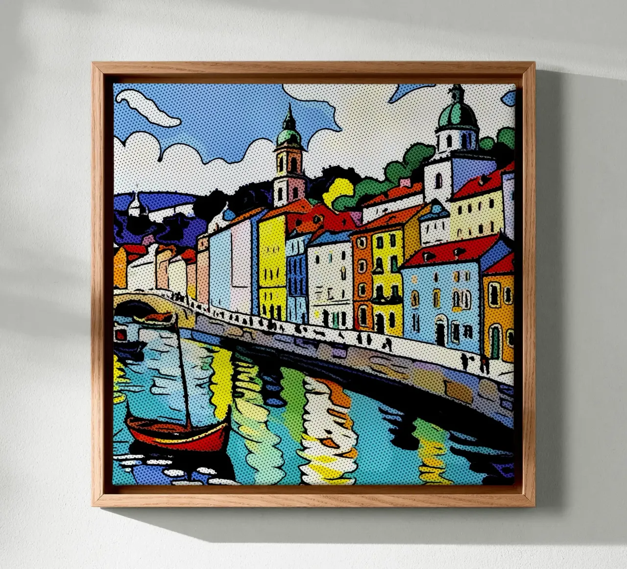 Travelling in Europe, motif 2 canvas with Floater frame by ZAMART - PopArt