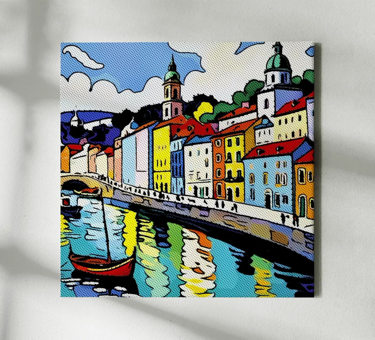 Travelling in Europe, motif 2 canvas with Floater frame by ZAMART - PopArt