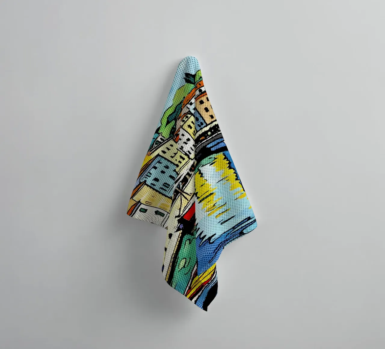 Sur la route en Europe, motif 3 serviette de bain de ZAMART - PopArt