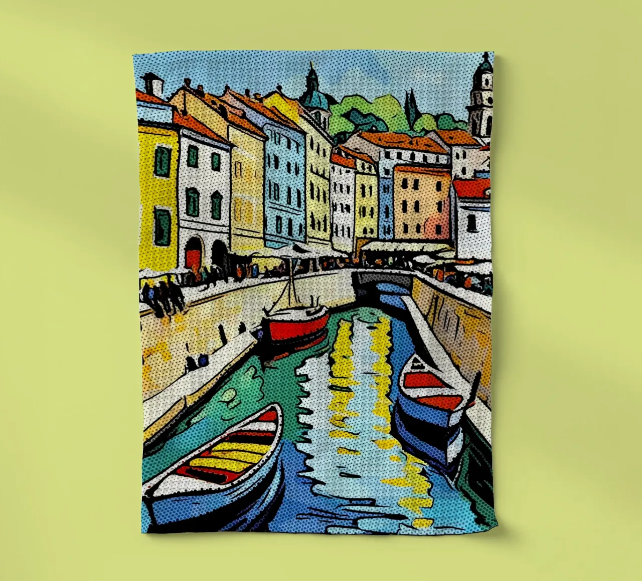 Sur la route en Europe, motif 3 torchon de ZAMART - PopArt