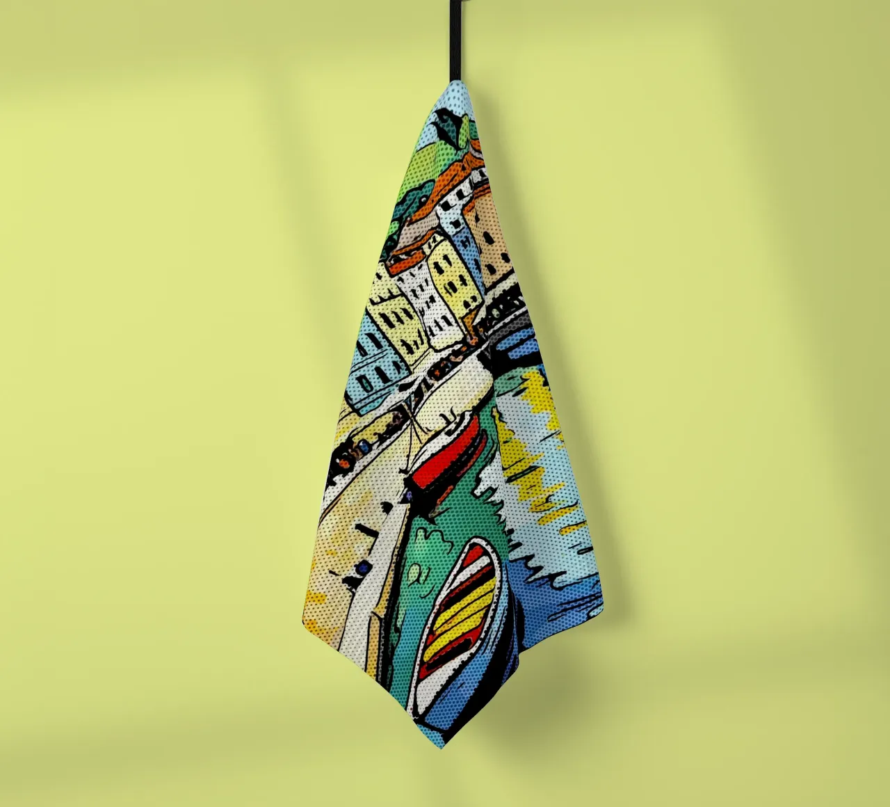 Sur la route en Europe, motif 3 torchon de ZAMART - PopArt