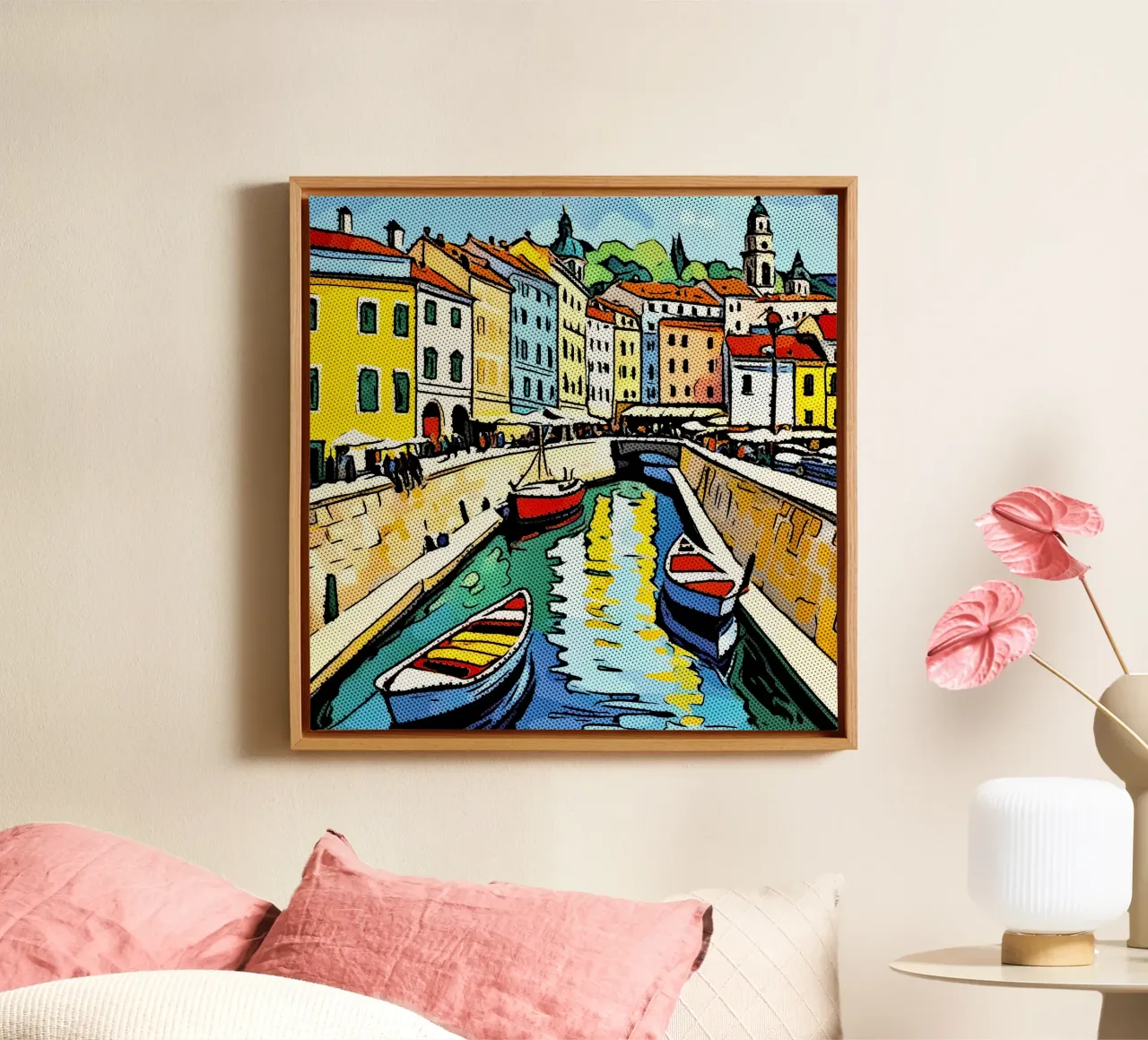 Travelling in Europe, motif 3 canvas with Floater frame by ZAMART - PopArt