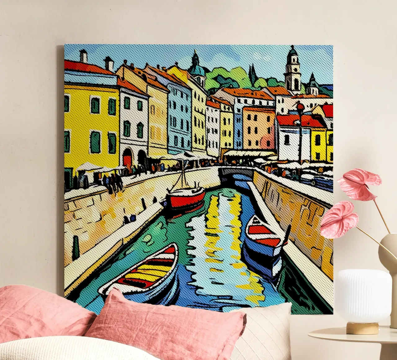 Travelling in Europe, motif 3 canvas with Floater frame by ZAMART - PopArt