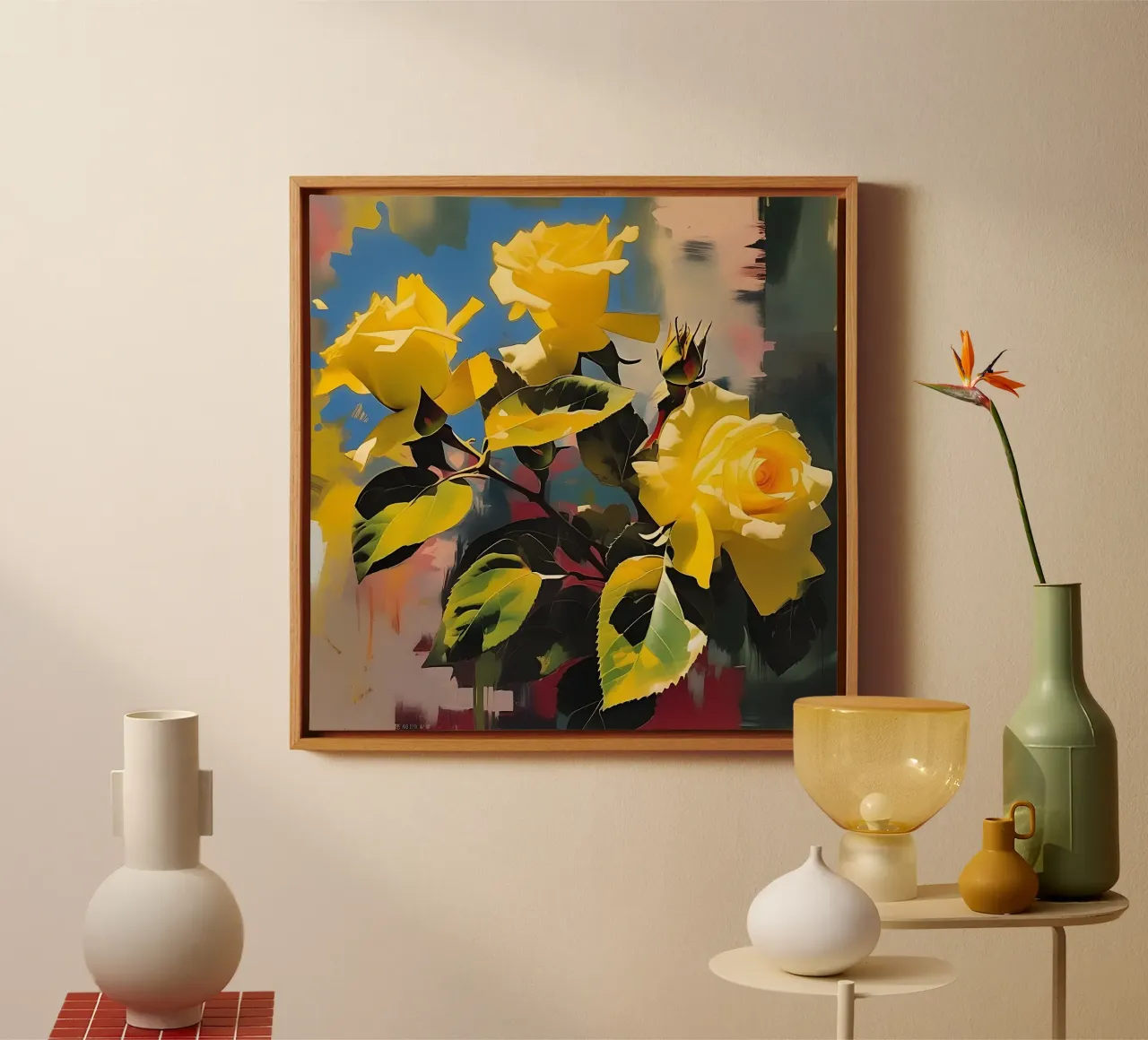 fleurs_jaune_1 toile avec Caisse américaine de Farb- und Blütenzauber by LK