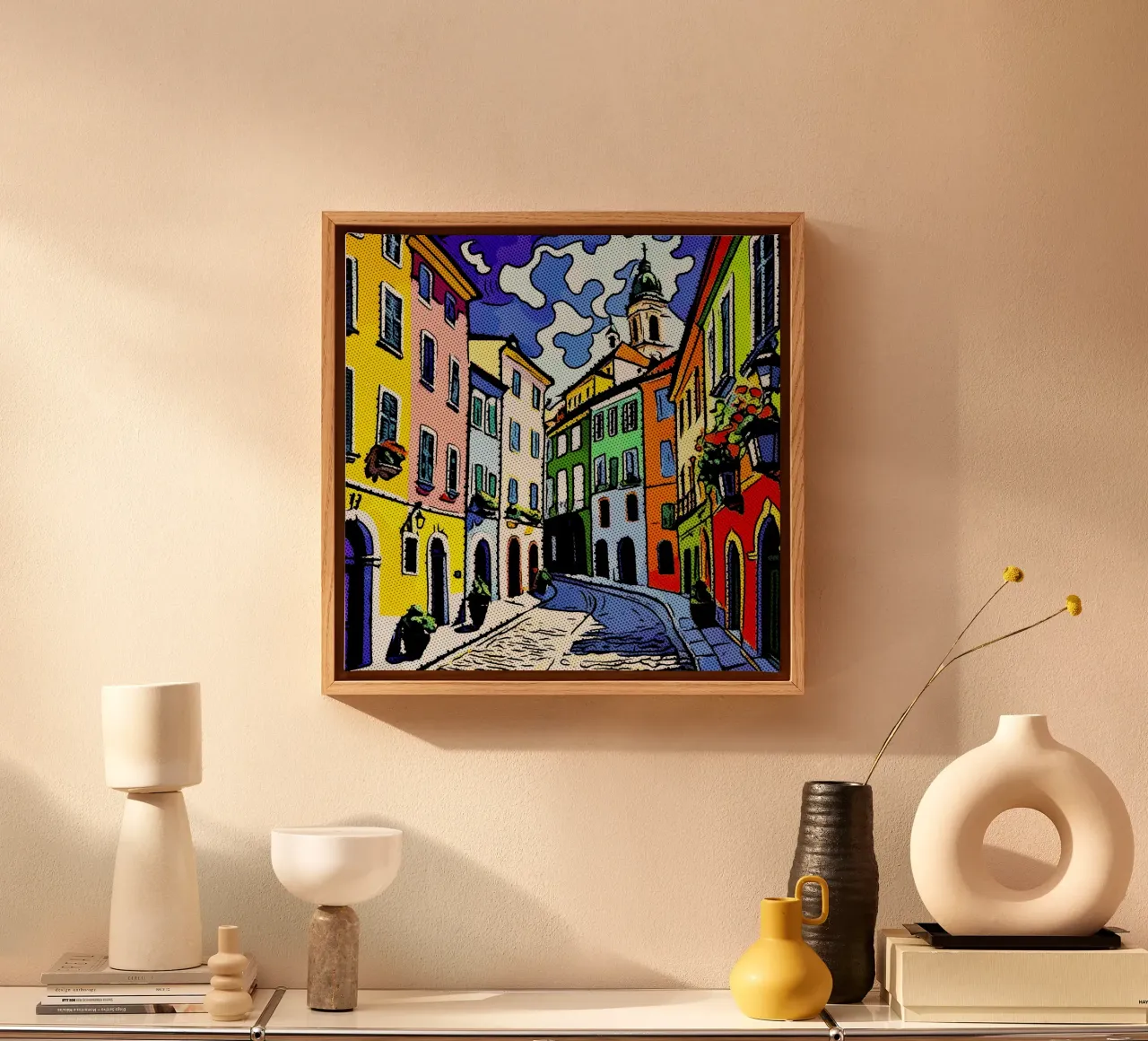 Travelling in Europe, motif 4 canvas with Floater frame by ZAMART - PopArt