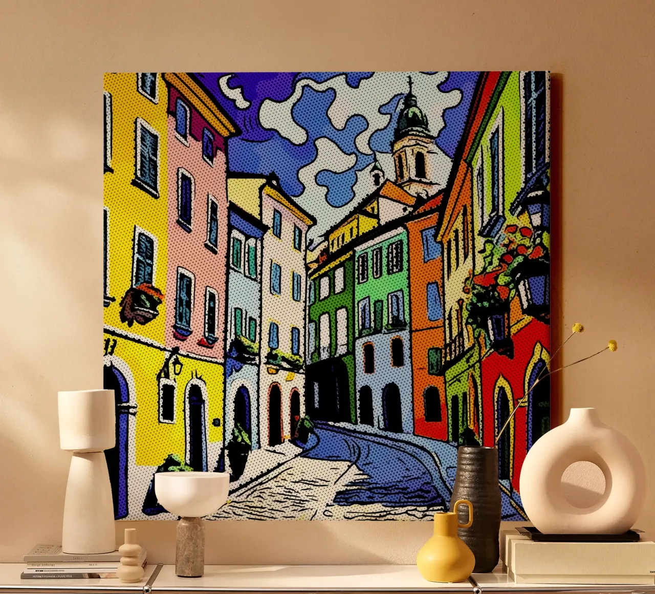 Travelling in Europe, motif 4 canvas with Floater frame by ZAMART - PopArt