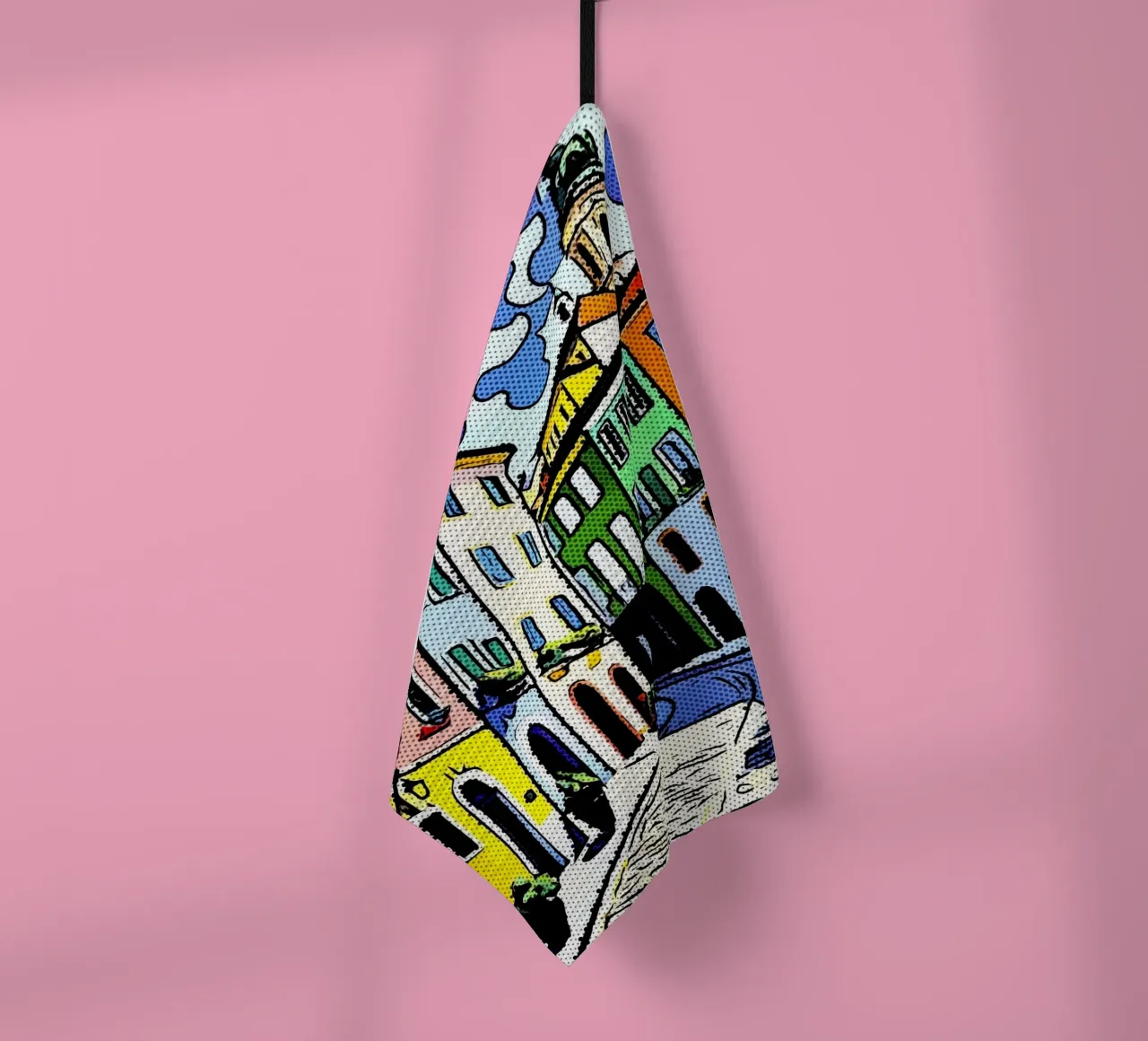 Sur la route en Europe, motif 4 torchon de ZAMART - PopArt
