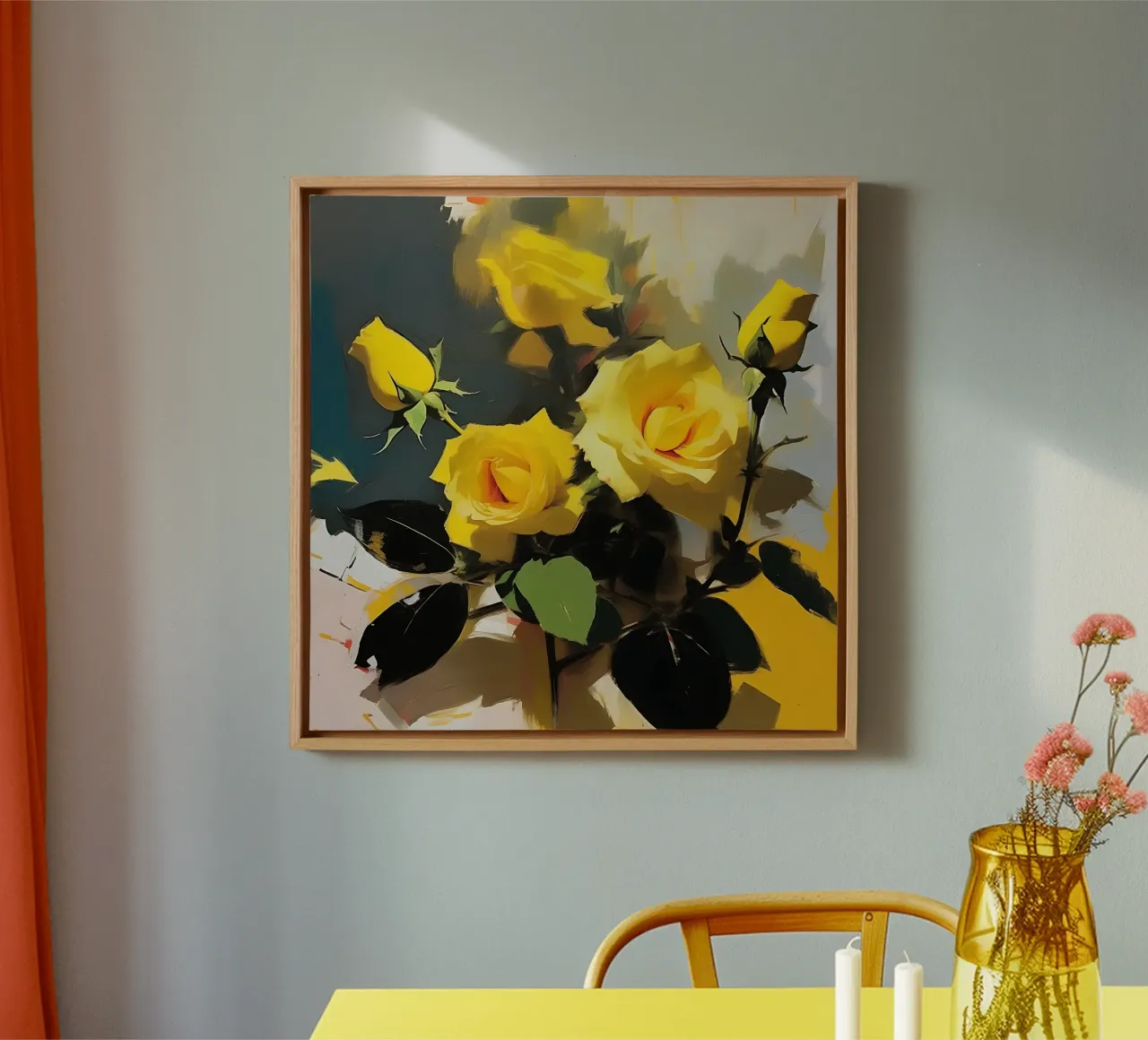 fleurs_jaune_2 toile avec Caisse américaine de Farb- und Blütenzauber by LK