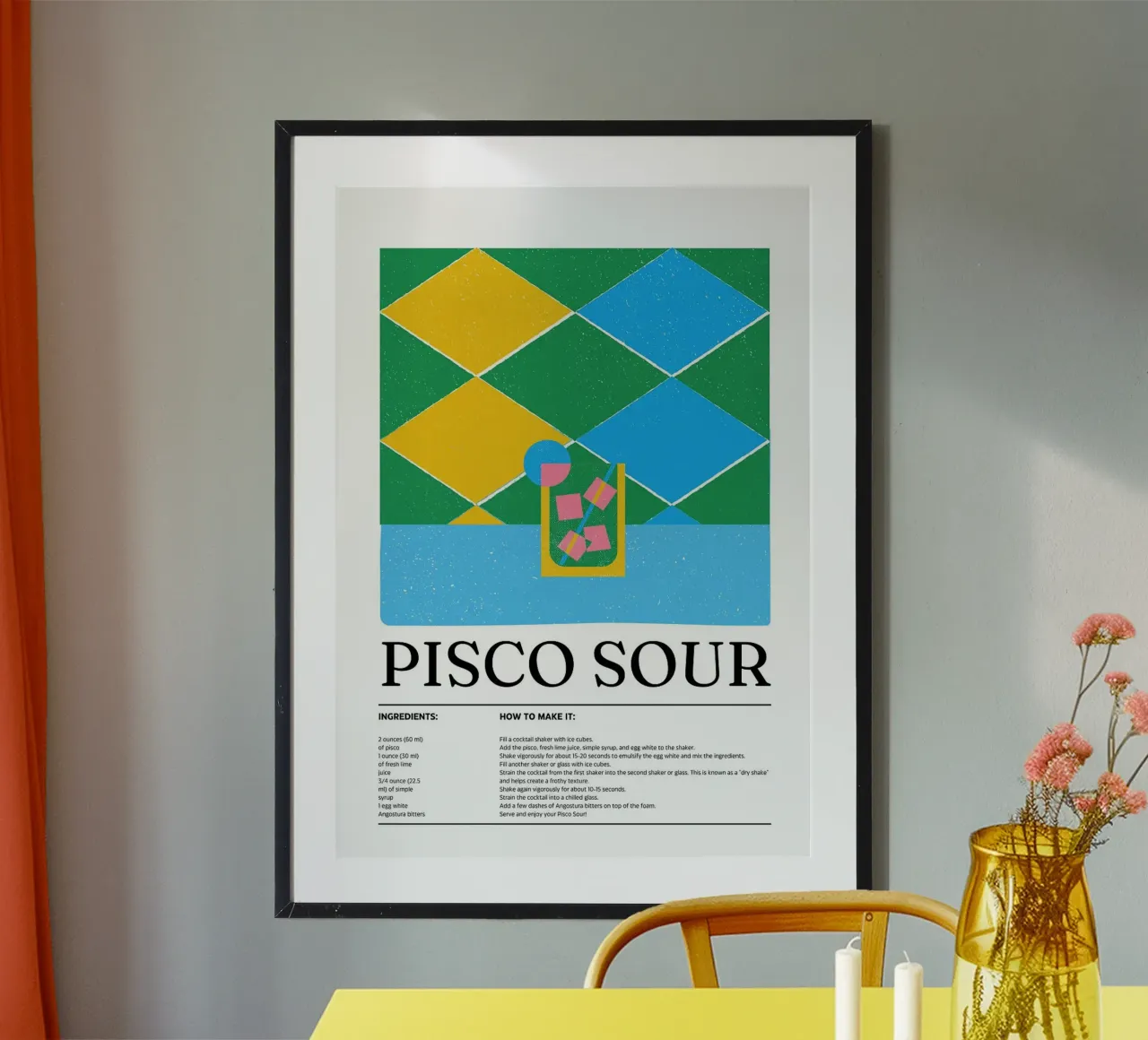 cocktail pisco sour poster da E Cannon