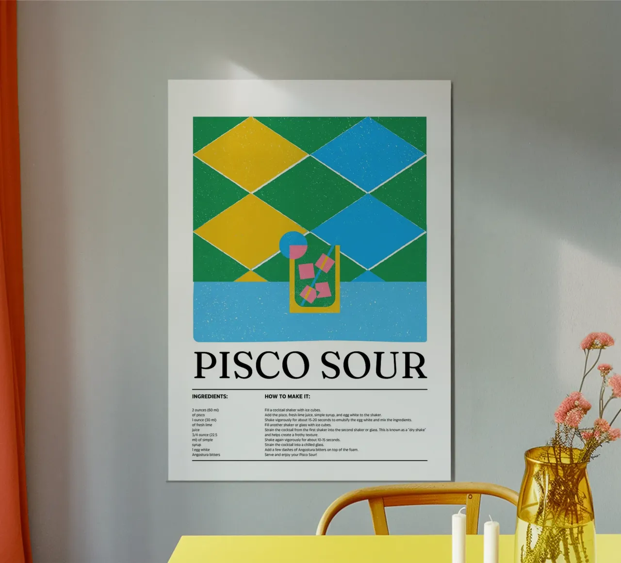 cocktail pisco sour poster da E Cannon