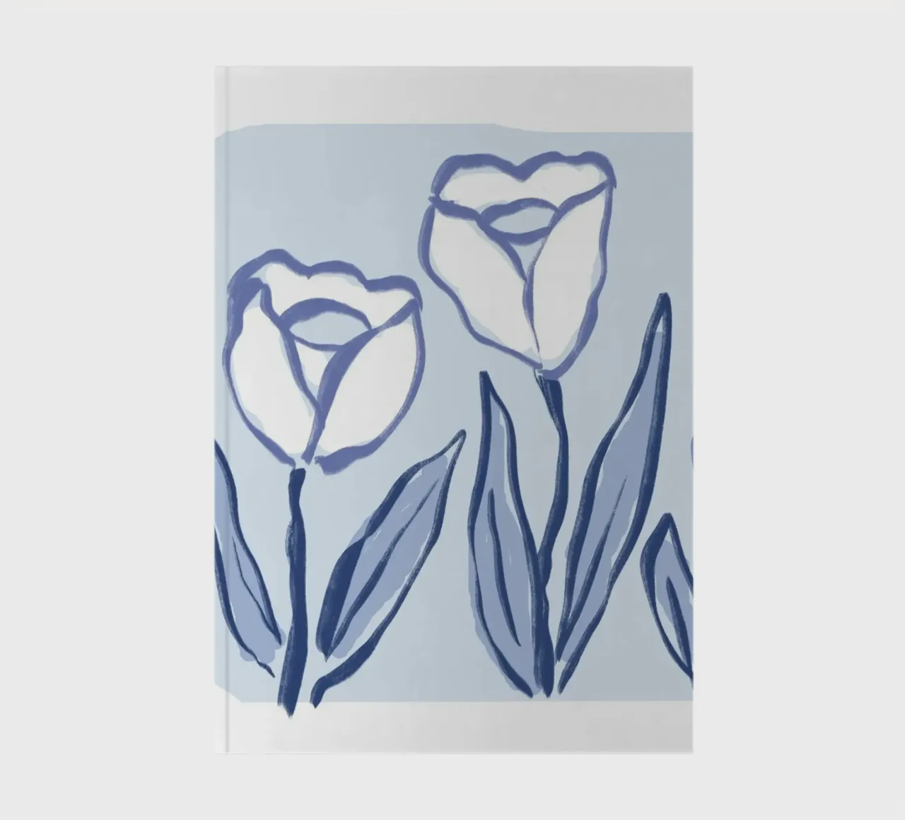 Tulipano botanico blu e bianco diario da Melloi Art Print