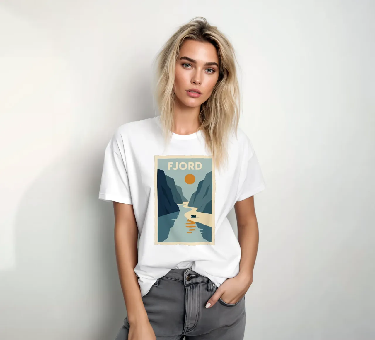 FJORD - Silenzio crudo e bellezza verticale t-shirt da JETLAG | affiches voyage