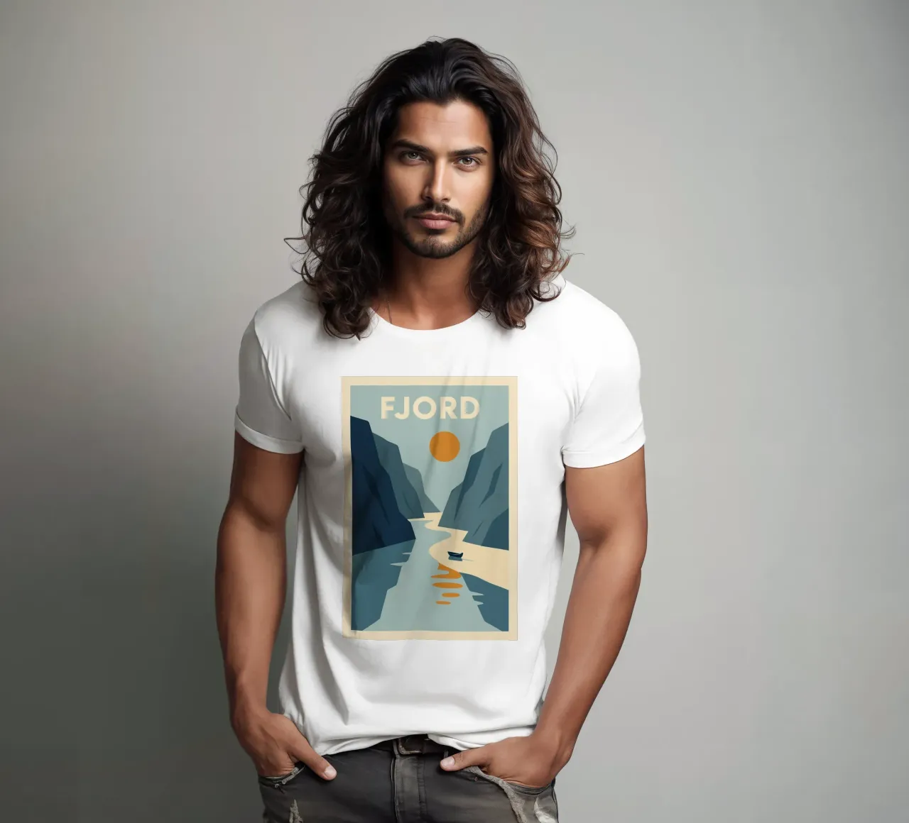 FJORD - Silenzio crudo e bellezza verticale t-shirt da JETLAG | affiches voyage