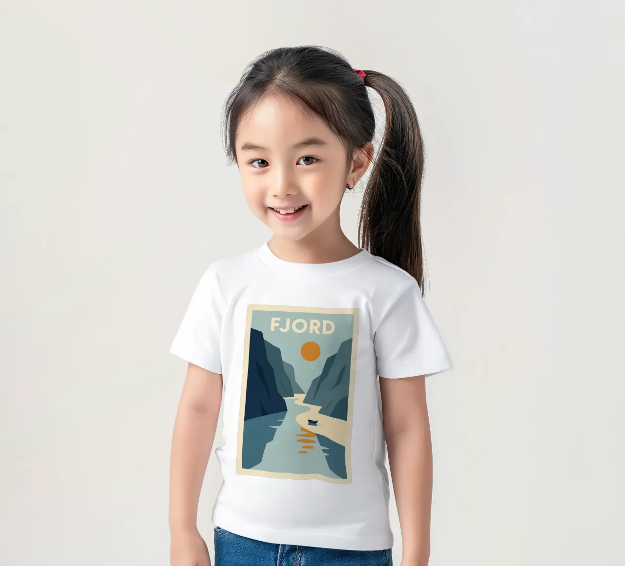 FJORD - Silenzio crudo e bellezza verticale t-shirt bambini da JETLAG | affiches voyage