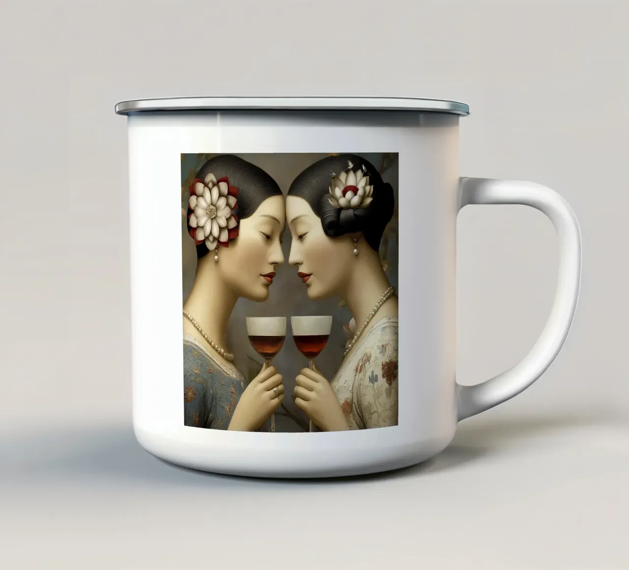 Two of Cups tazza in smalto da christephania