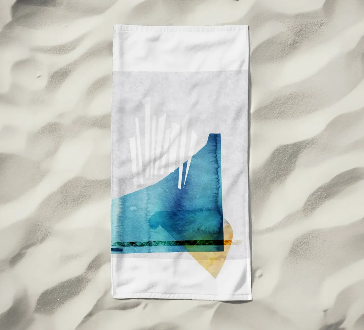 abstract watercolor telo mare da vintageshop