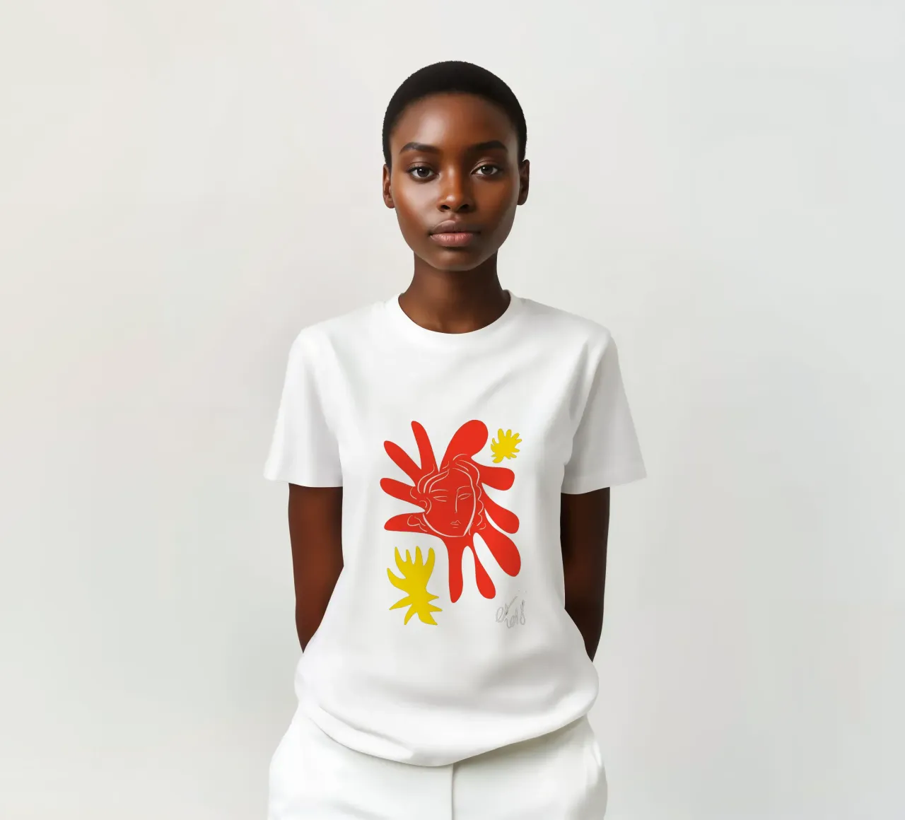 Viso radioso con forme astratte e fiori ritagliati t-shirt da Abstract and Patterns