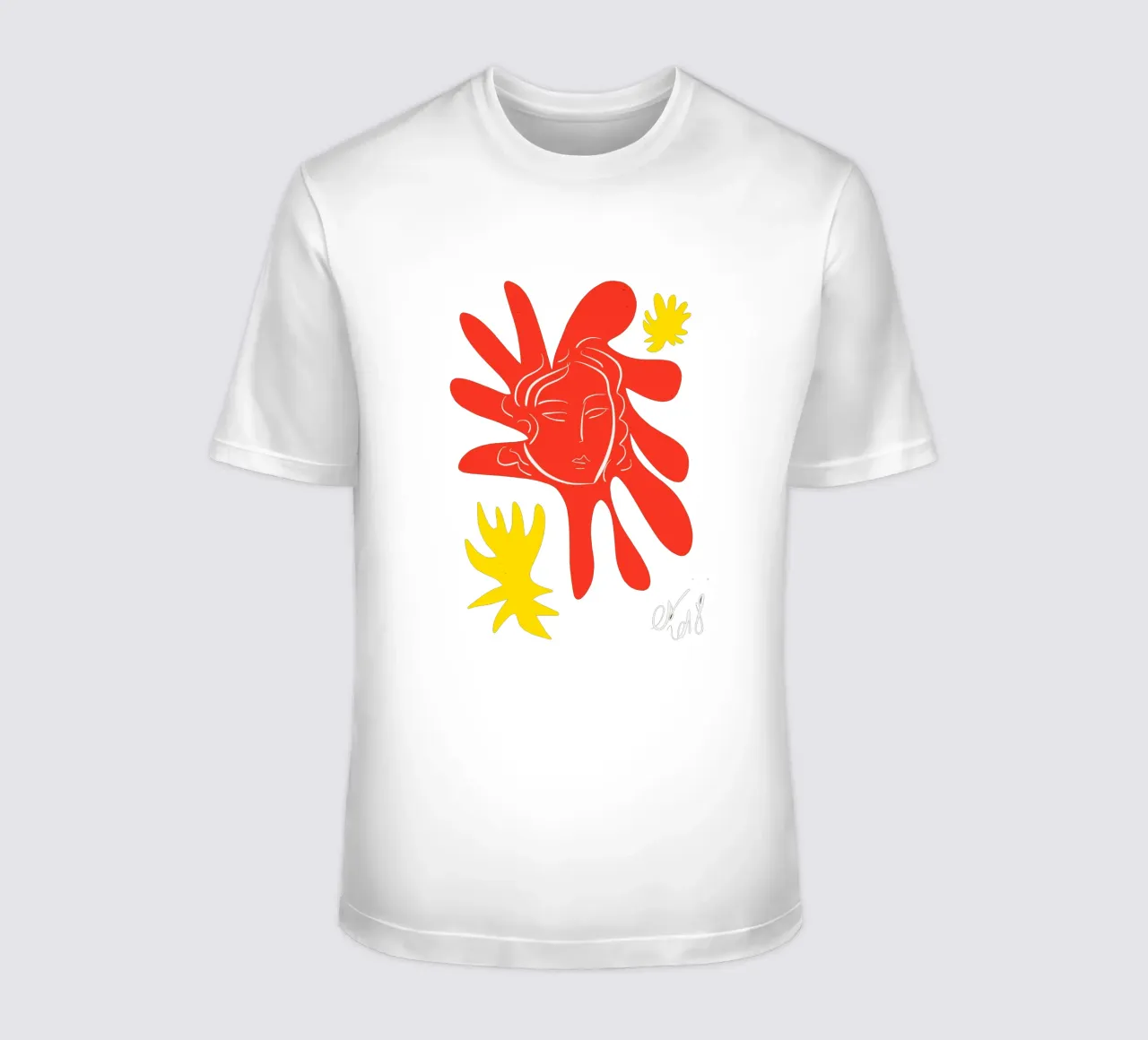 Viso radioso con forme astratte e fiori ritagliati t-shirt da Abstract and Patterns