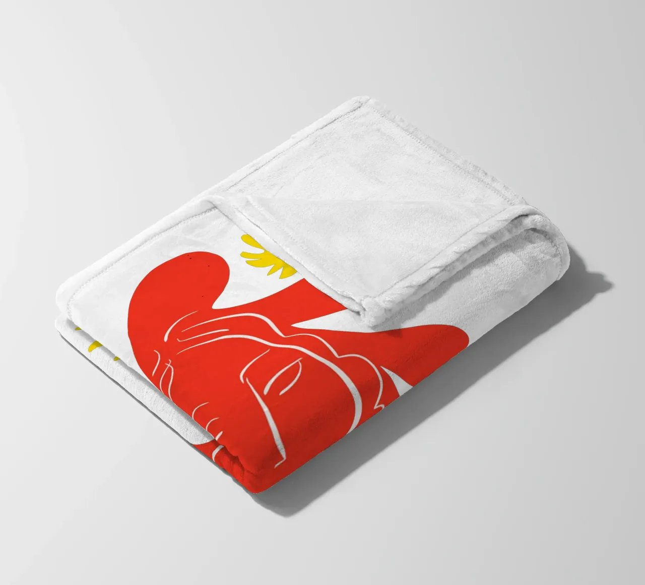 Viso radioso con forme astratte e fiori ritagliati coperta in pile da Abstract and Patterns