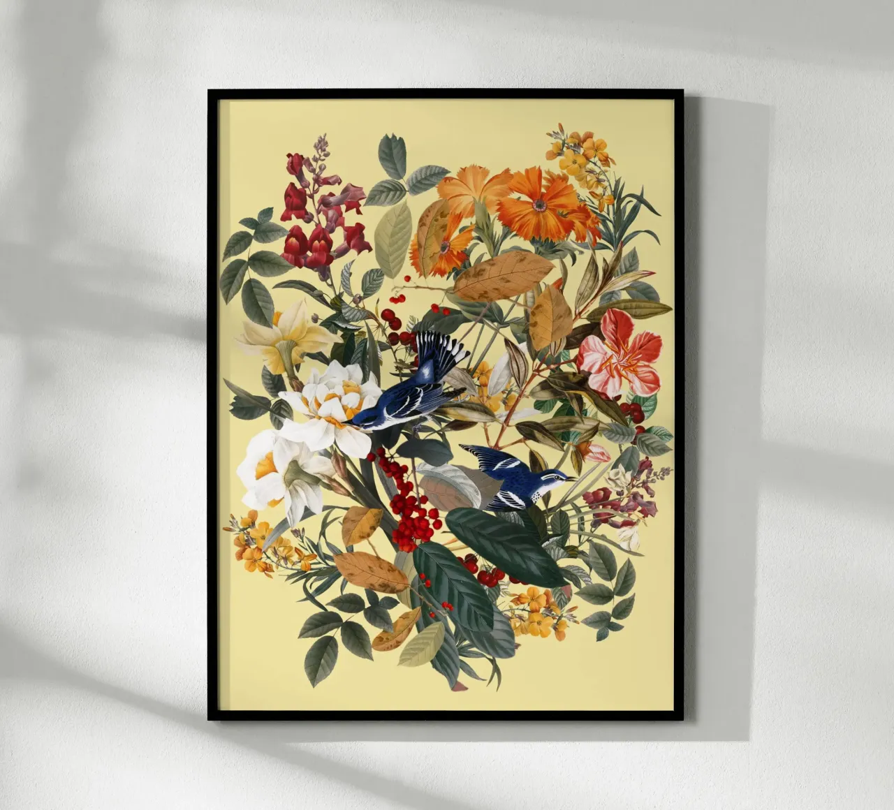 Floral and Birds XXIX poster con telaio in plastica da burcukorkmazyurek