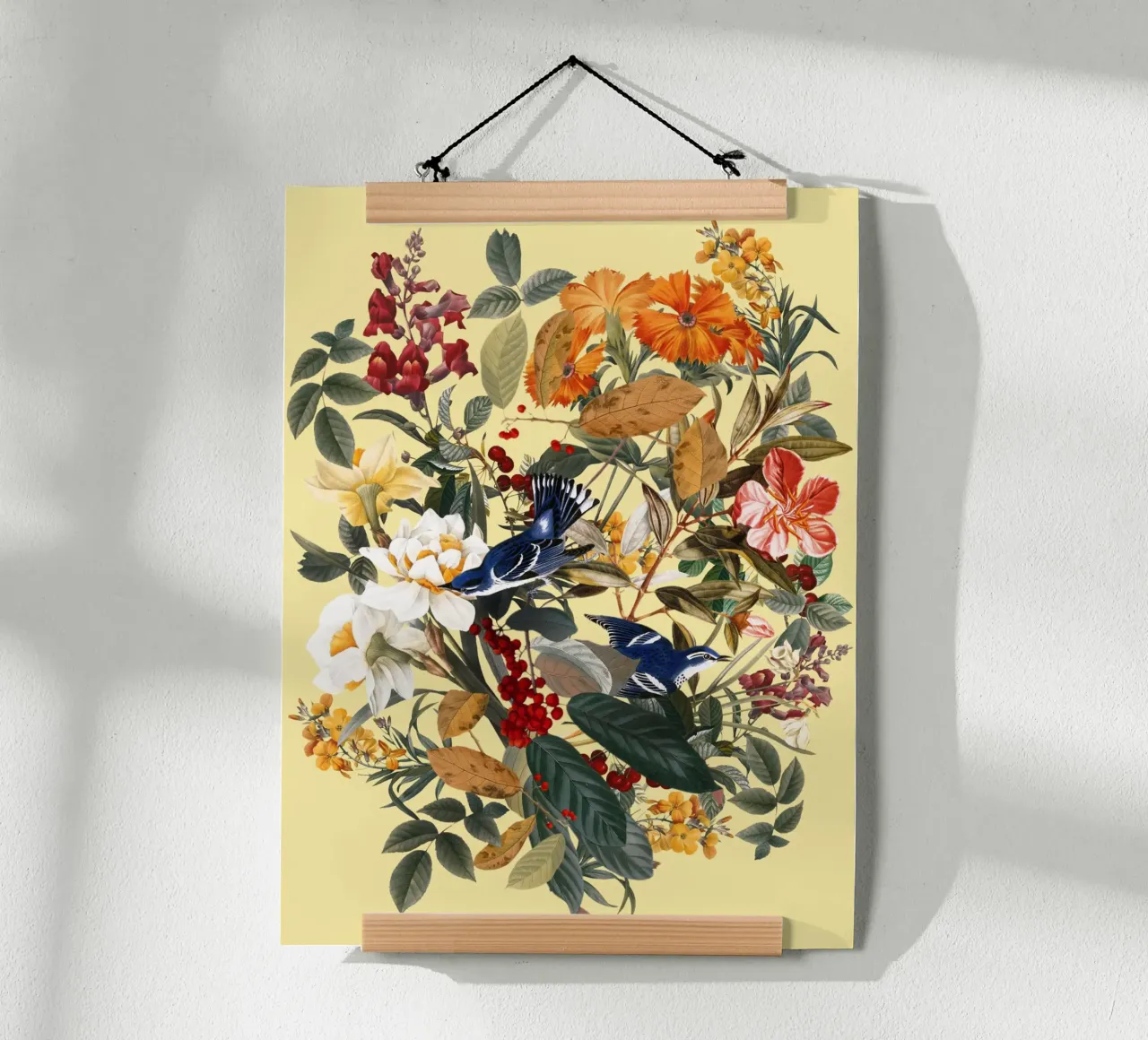 Floral and Birds XXIX poster con telaio in plastica da burcukorkmazyurek